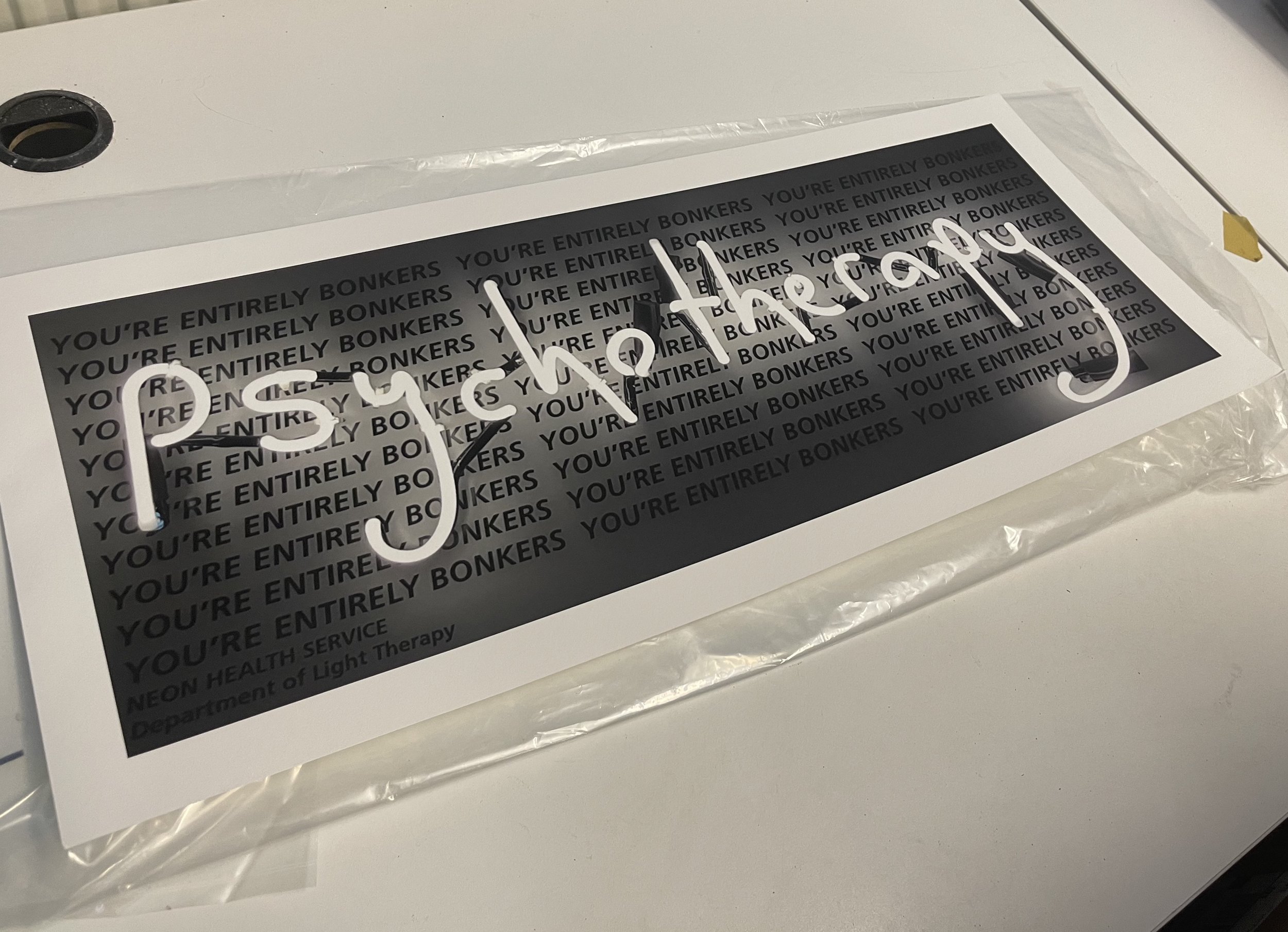 SECONDS PRINT: The Neon Health Service Department of Light Therapy (grey) - psychotherapy