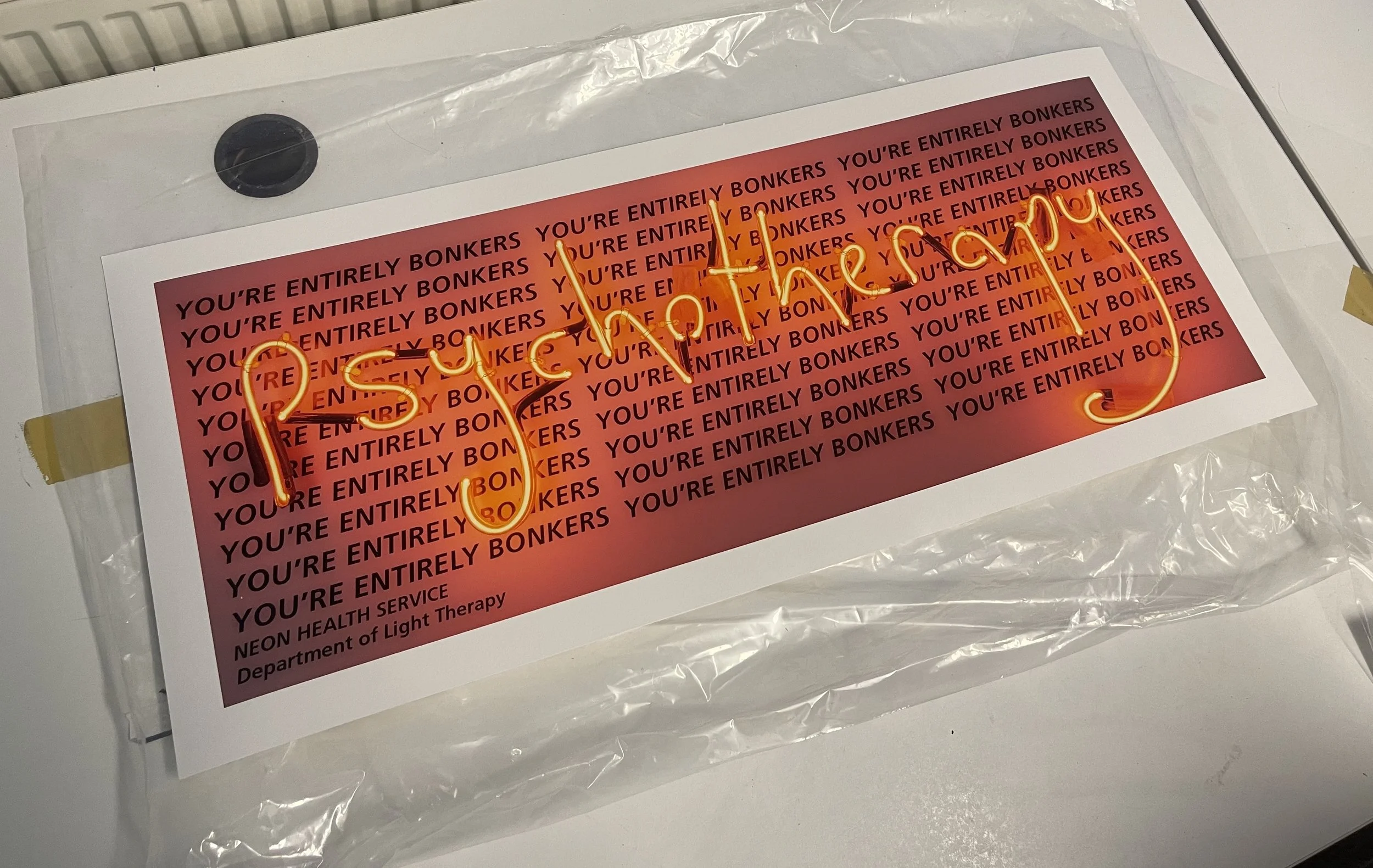 SECONDS PRINT: The Neon Health Service Department of Light Therapy (red) - psychotherapy