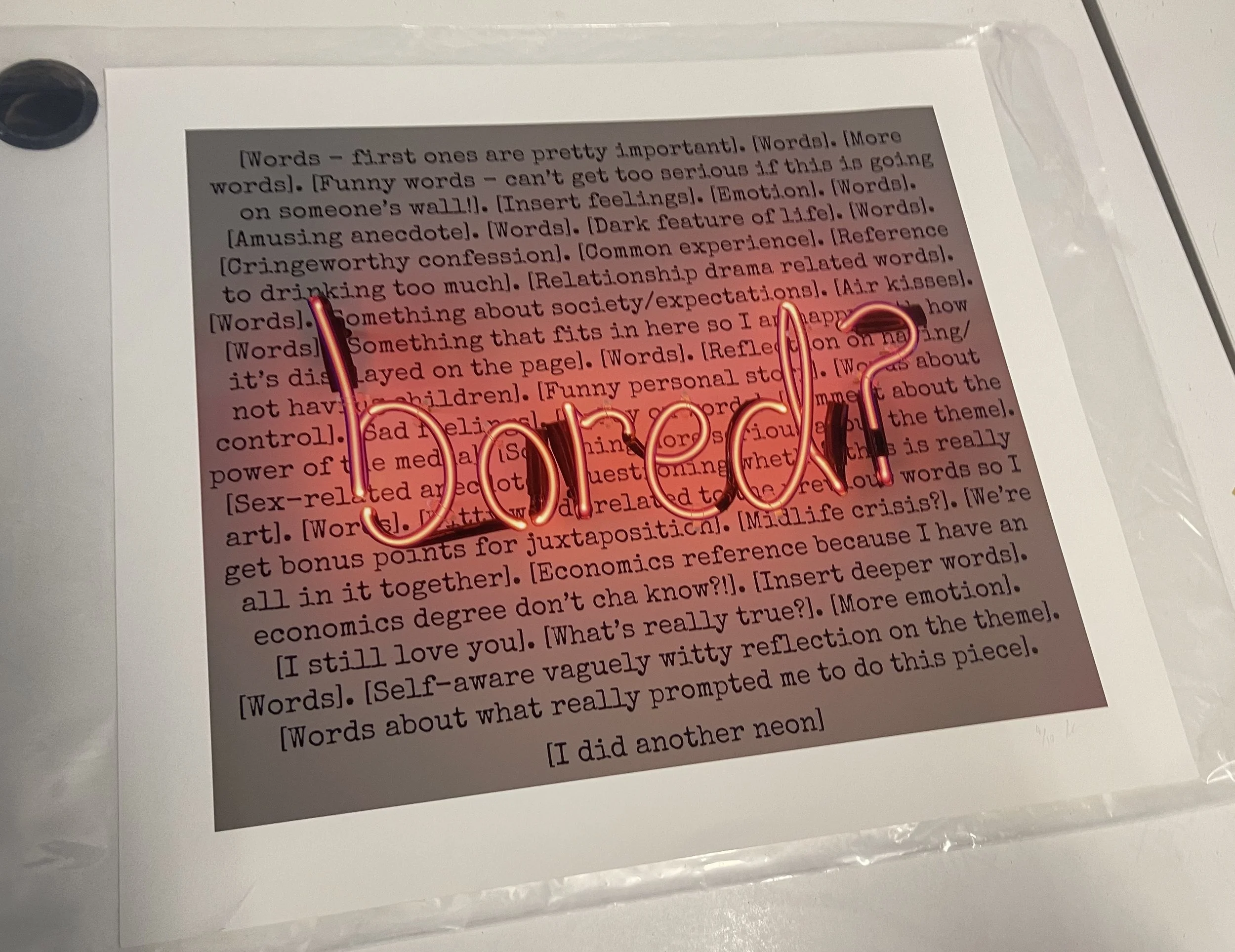 SECONDS PRINT: Neonasm Pleonasm (bored?)