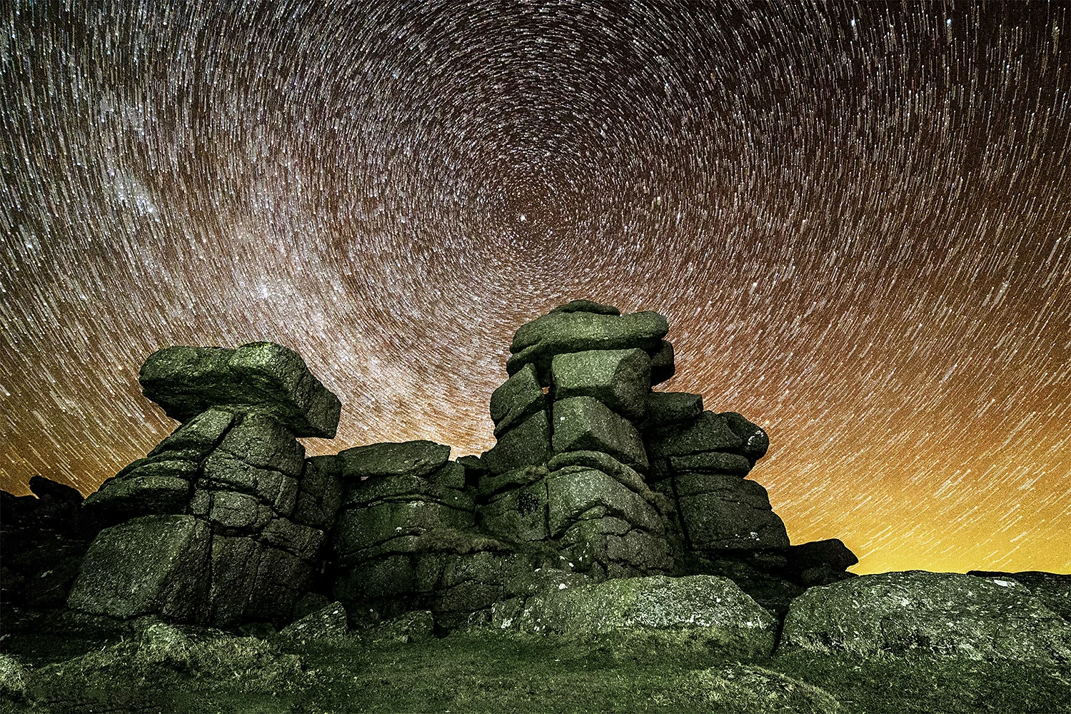 Star trails at Great Staple Tor