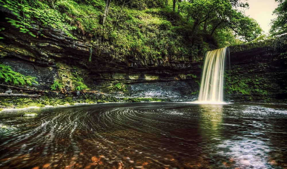 Sgwd Henrhyd waterfall on the Brecon Beacons