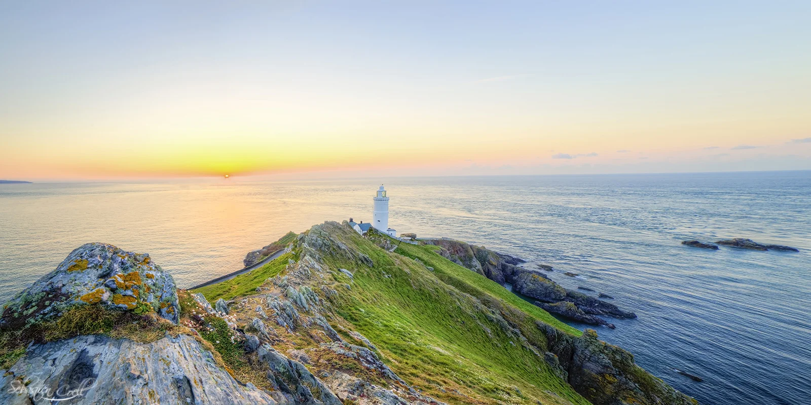 Start Point lighthouse during sunrise