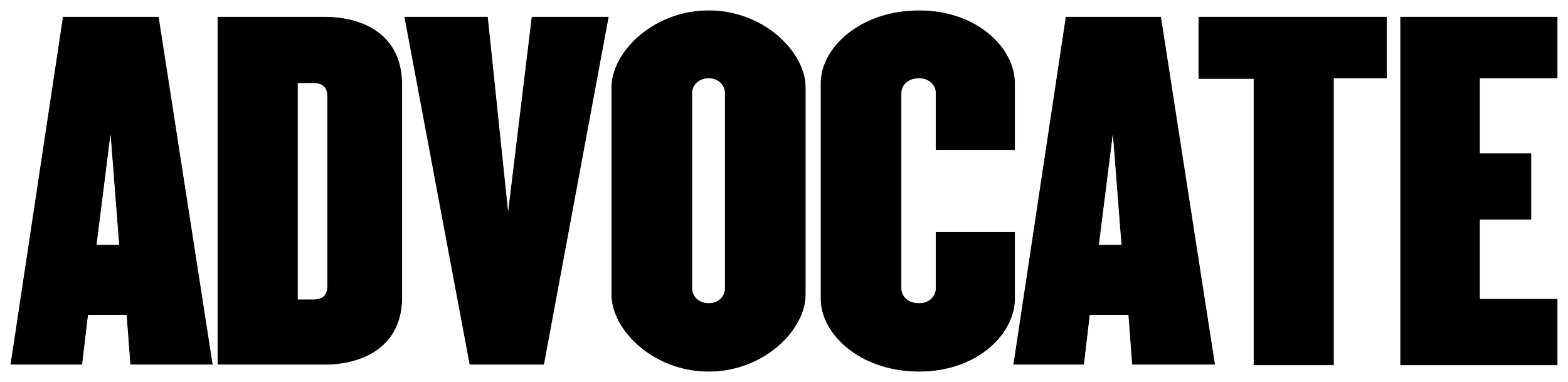 Outline of the word 'ADVOCAE' in big block letters.