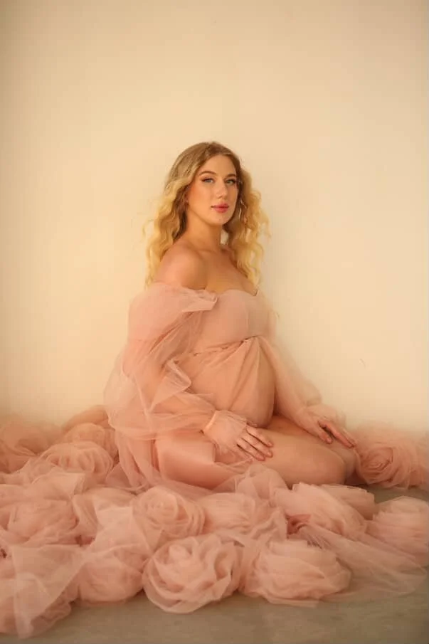 Pink Roses Tulle Gown