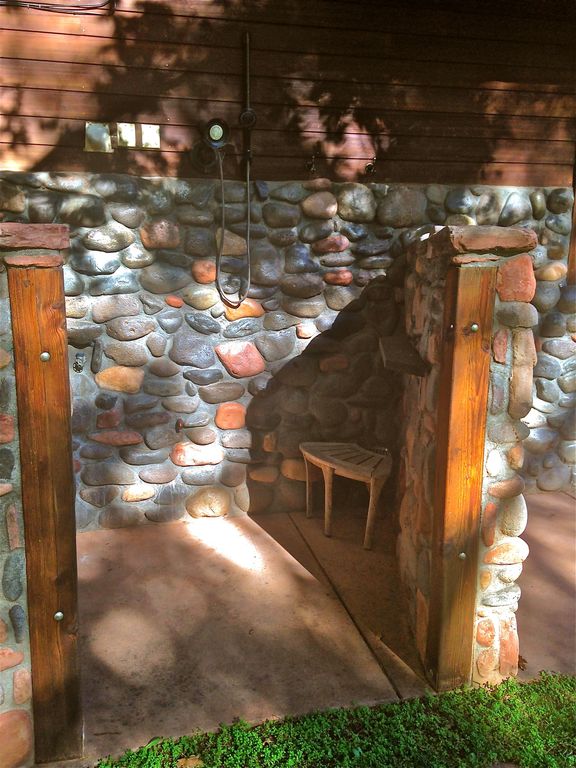 Take a shower “amongst the stones” in the outdoor Heated Shower 1st Floor Guest bedroom with 2 Twin Beds. Shared bathroom option to use the outdoor shower and/or use the indoor shared bathroom/shower. $850 each for 2 people (all inclusive except travel costs)