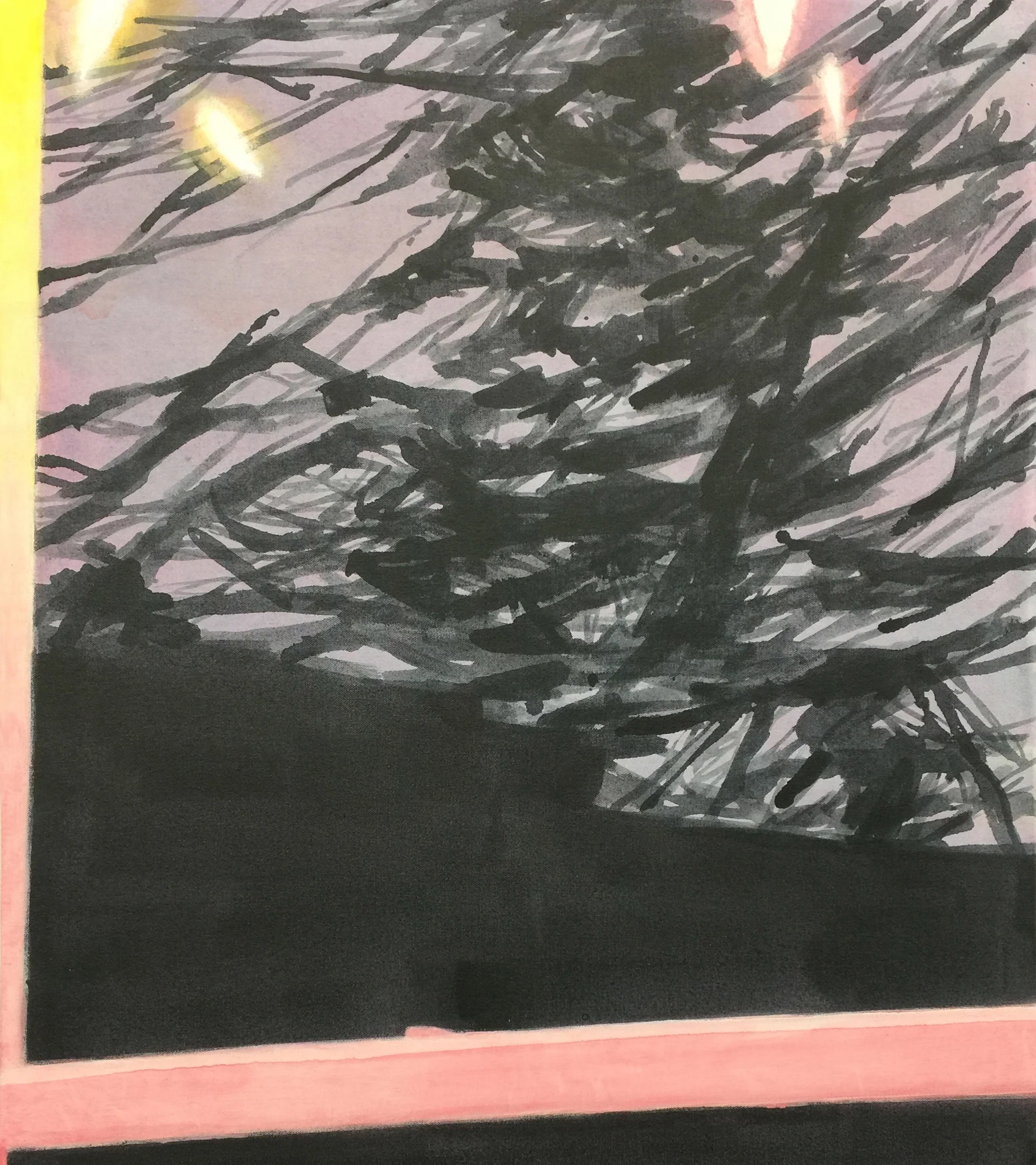 Untitled (Nascent Things) , 2018, acrylic on canvas, 36" x 24"