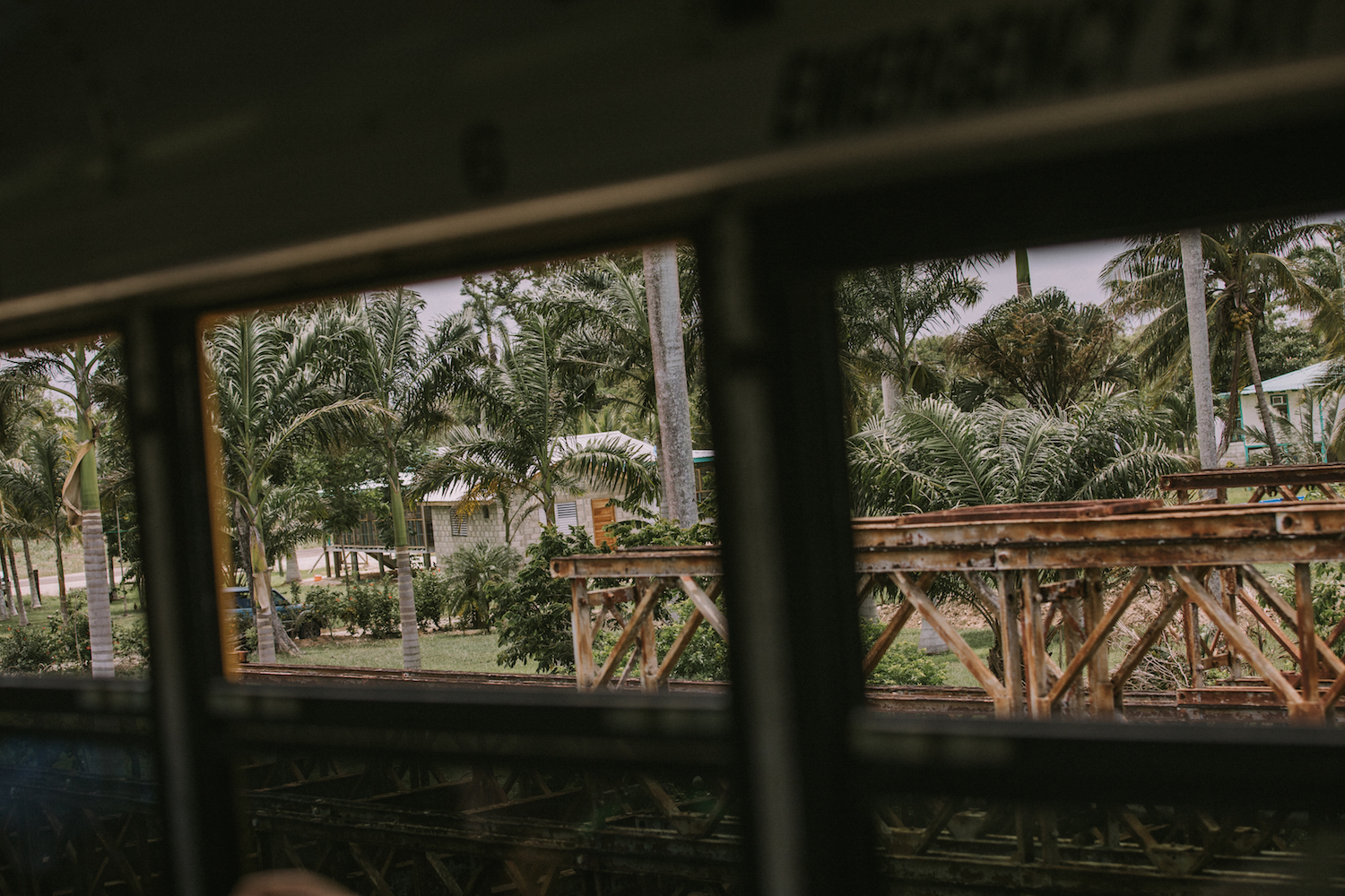  View from the school bus window on the two- hour-long ride from Belize City to Gales Point.&nbsp; 