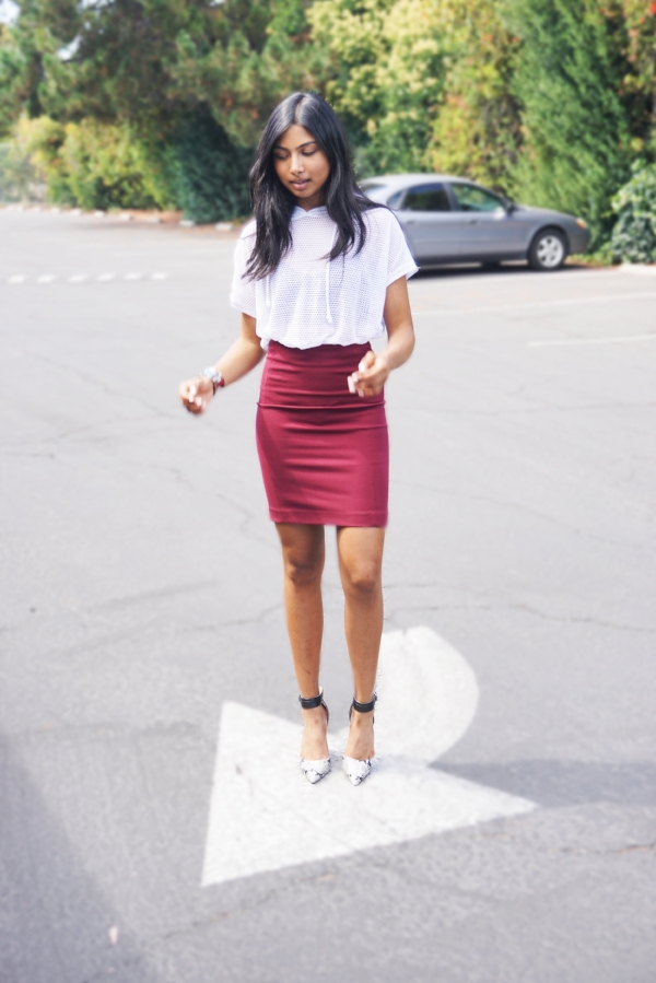 top and bracelet-Forever 21 bralette-Aerie skirt- H&M shoes- DSW