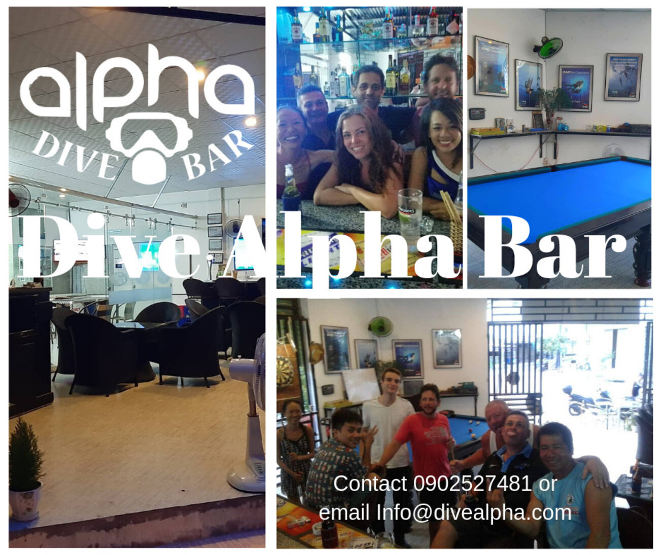 Dive Alpha Bar looking fresh and complete with pool table #divealphavietnam #fun #friends&nbsp; #courses #shots #drinks&nbsp; #beer #nhatrang #vietnam