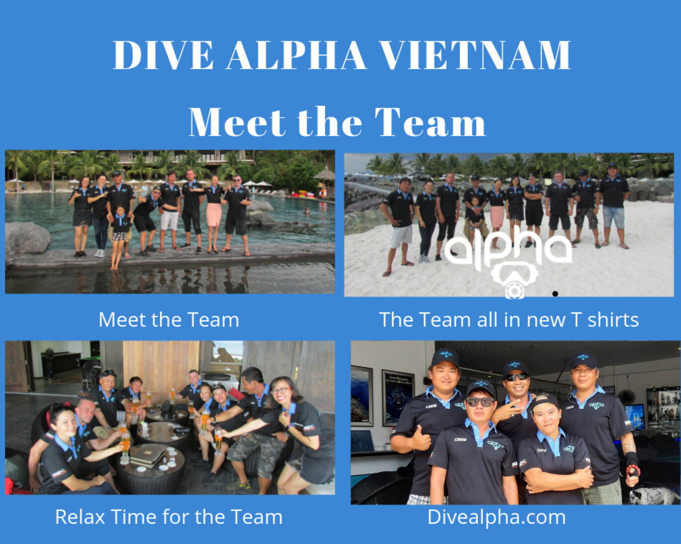 Great team to work with #divealphavietnam #divealphabar #team #fun #courses #instructors #divemasters #nhatrang #vietnam