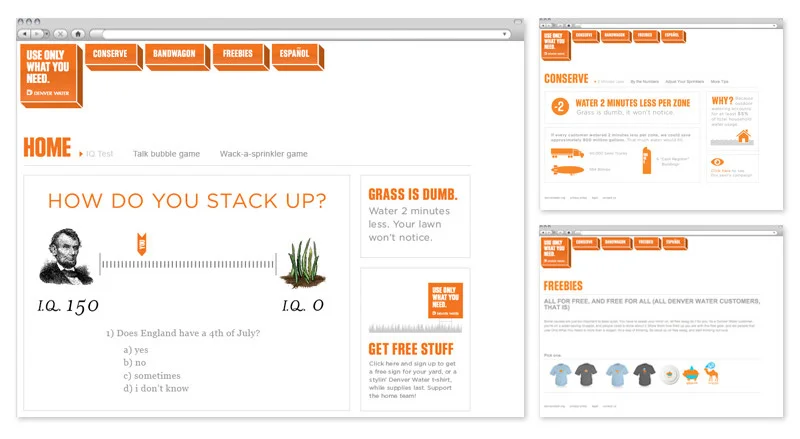  digital online IQ test and games to educate consumers on water conservation. 