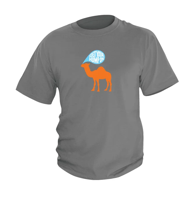  t-shirt it's a rare feat getting a public utility to print the words "get your hump on" in its messaging, let alone fashioning them into a well-designed torso garment. 