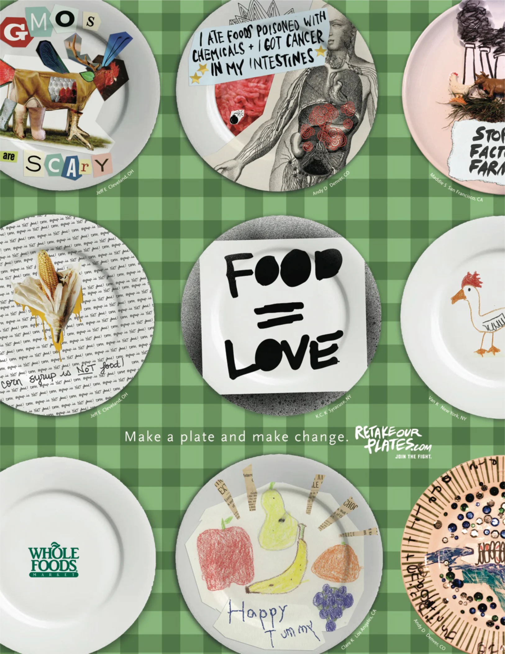 print + ooh + online banners user-generated content, with credit given to plate creators.