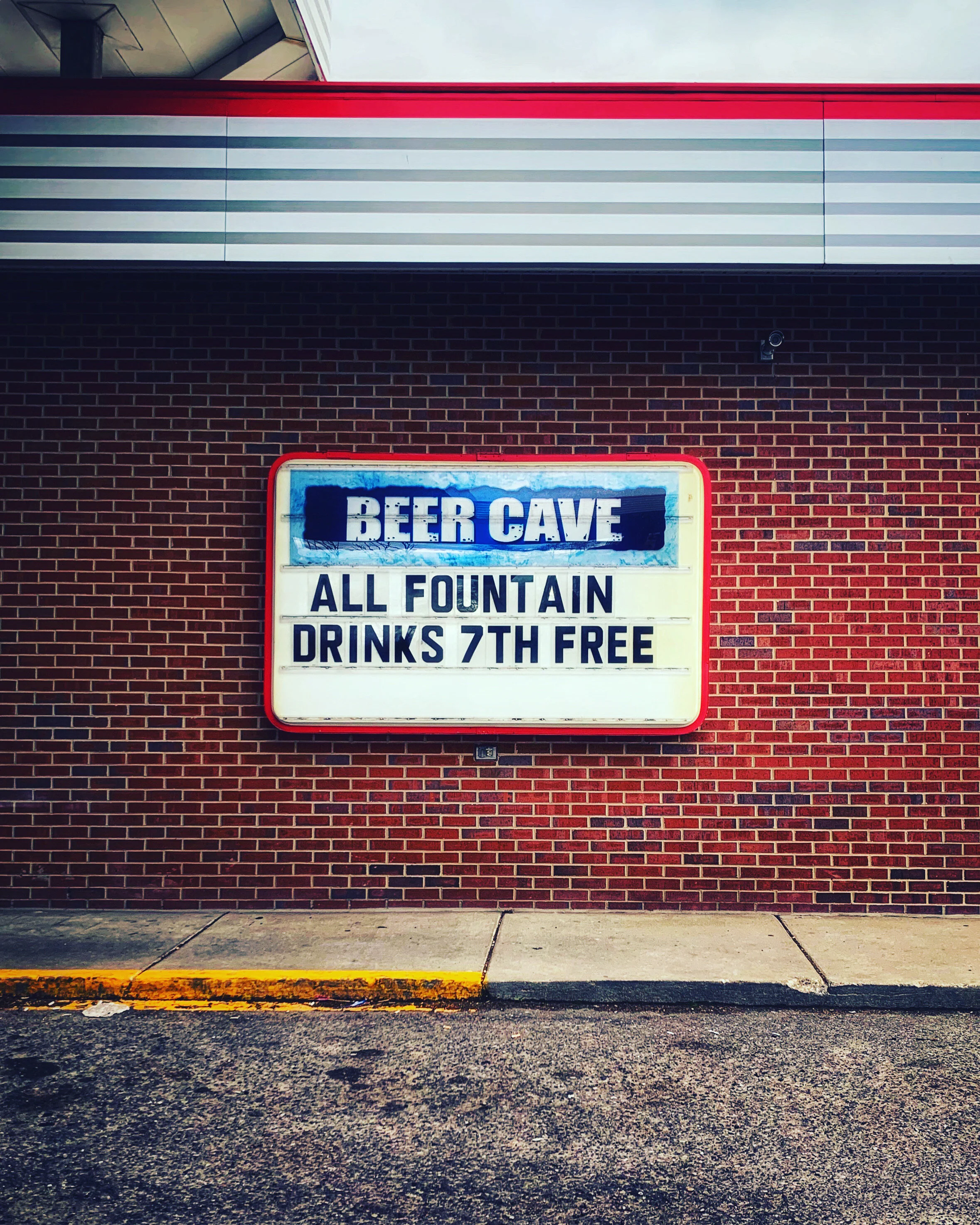  Pretty obvious ploy, beer cave. I’ve never been able to suck down more than three soft drinks in a row. And certainly not at a gas mart. 