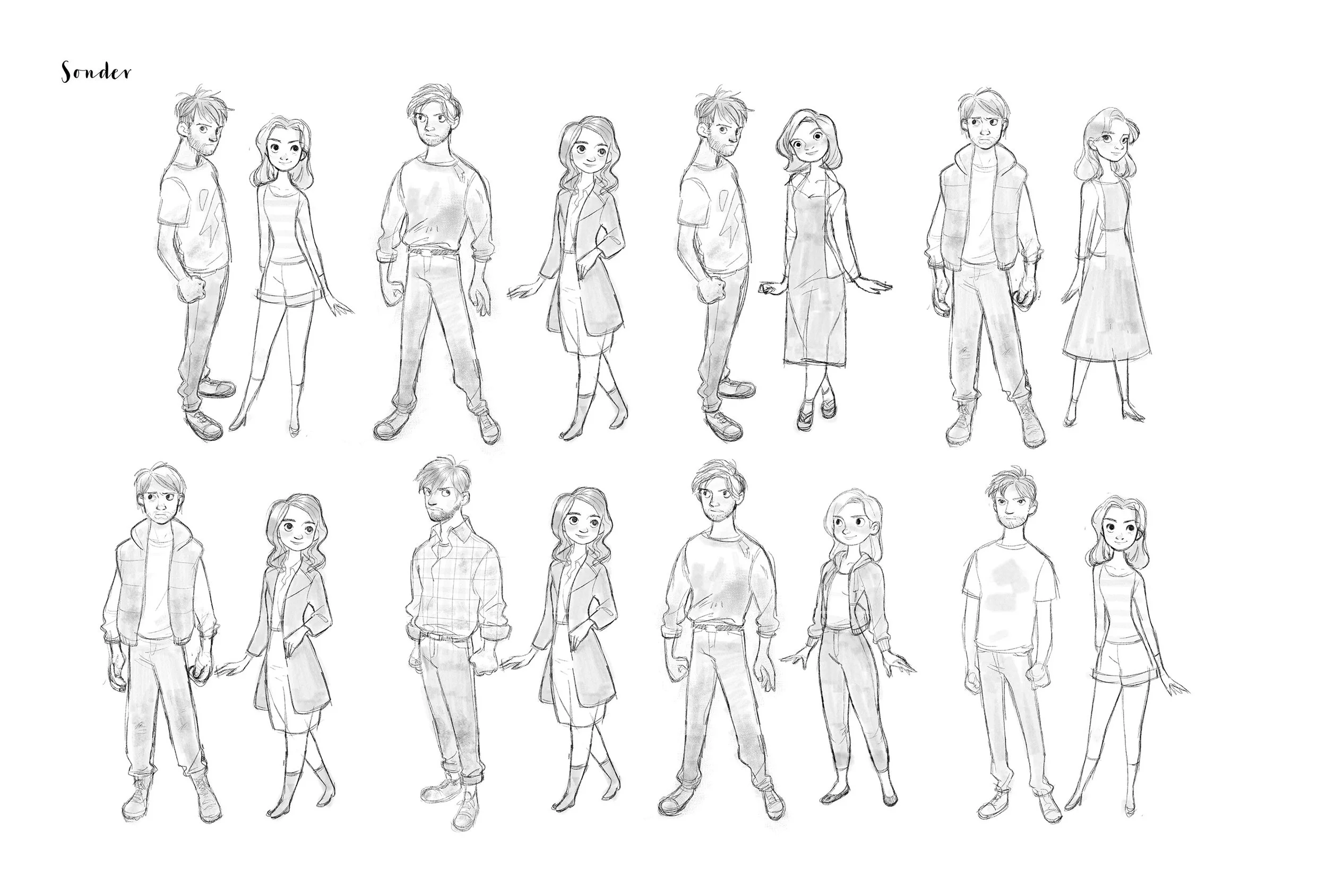 A variety of design and proportion studies for Finn & Natalie.