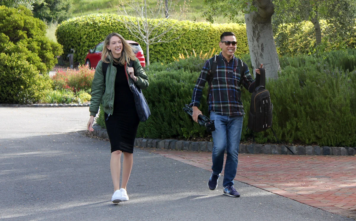 Producer Sara Sampson and Writer/Director Neth Nom are all smiles as the day begins.