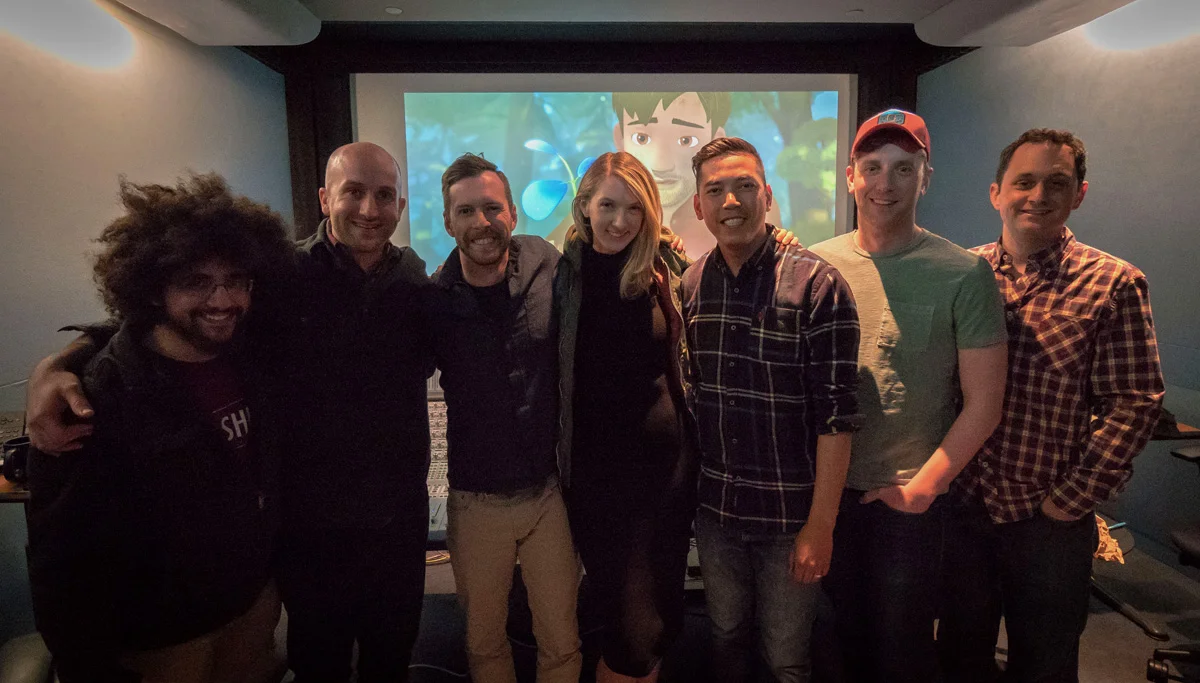 Leo, Mike, Kevin, Sara, Neth, marketing manager Andrew Dudley, and Steve, at the end of a long but exhilarating weekend.