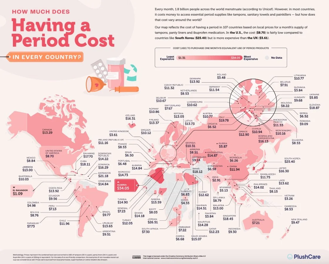 The Cost of Having Your Period in Every Country and State
