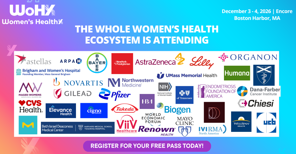 Women's HealthX Releases Full Agenda; Executives from the World Economic Forum, Takeda, and Gilead Confirmed to Speak in Boston, December 3–4