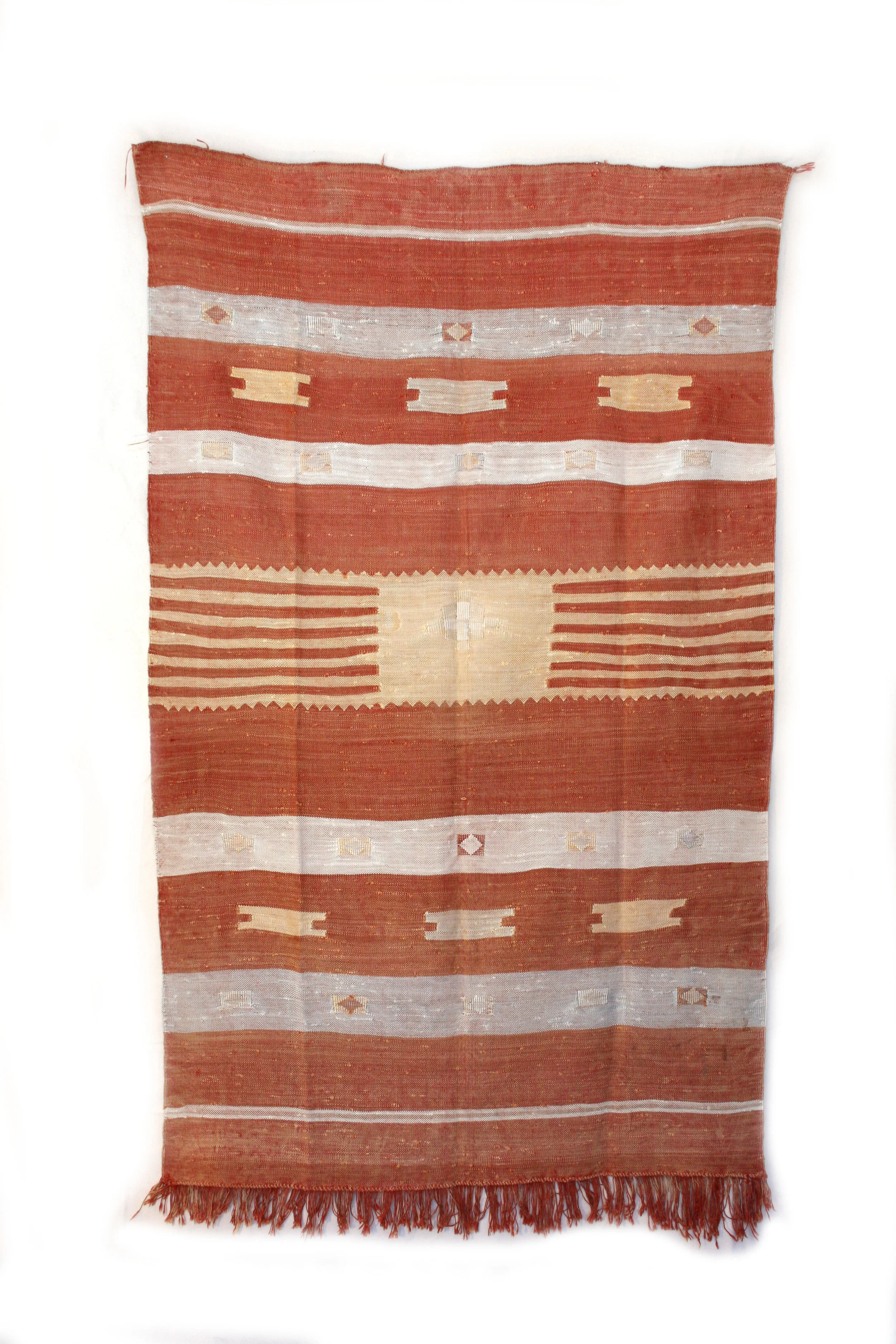 Cactus Silk Rug, Vintage Rust