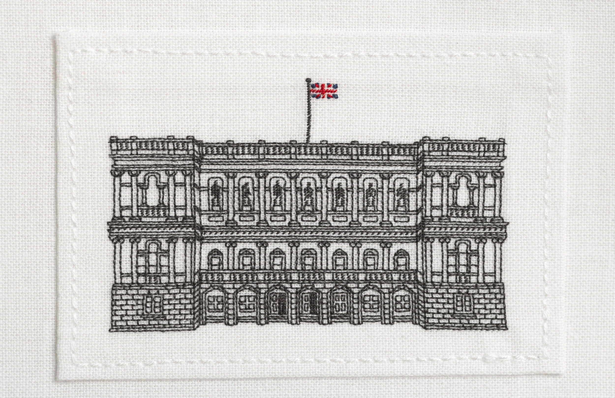 Hand stitched miniature of Burlington House, Piccadilly, London