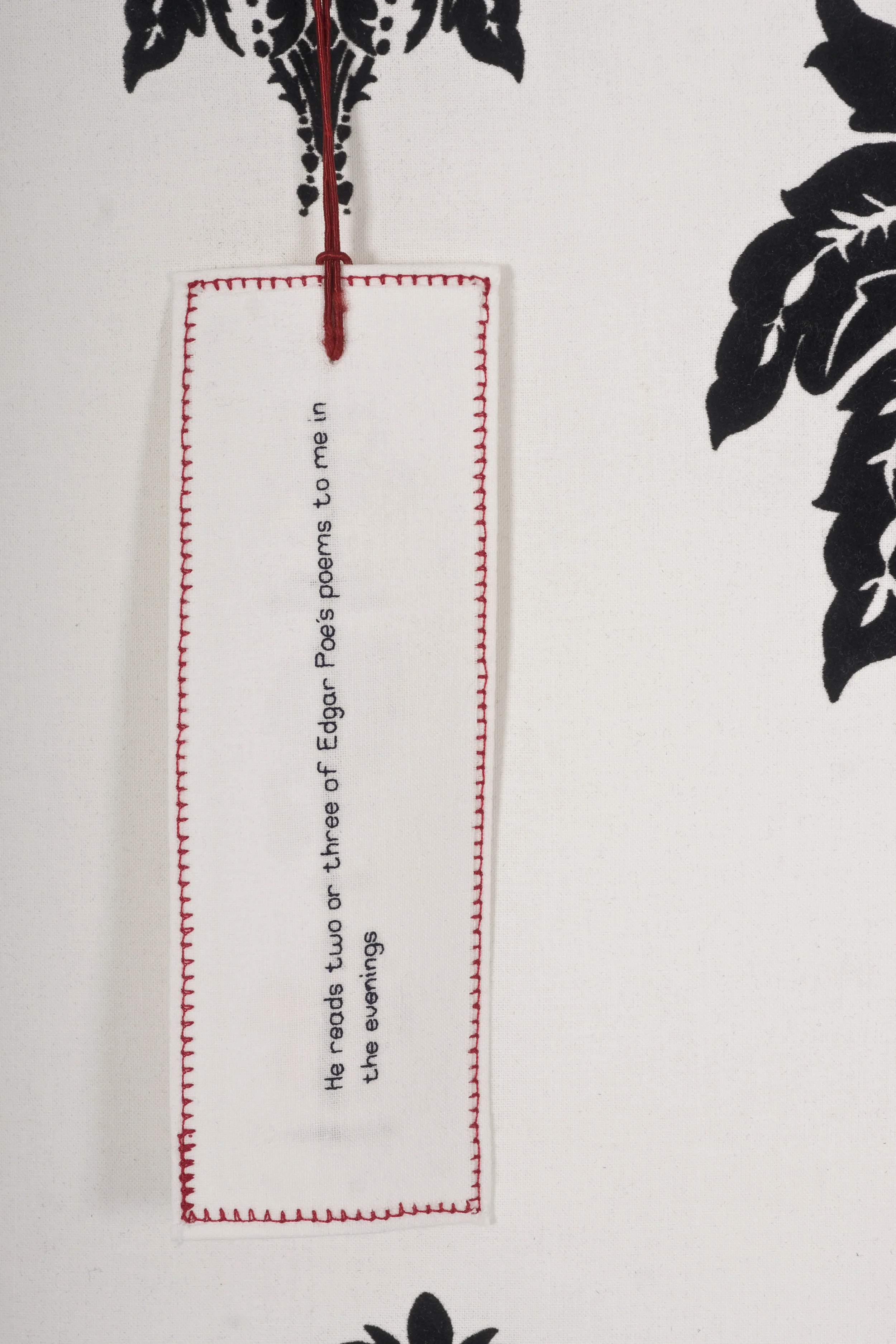 Tennyson read to Emily every night. Television soaps and their viewing figures are stitched on the back of other bookmarks…