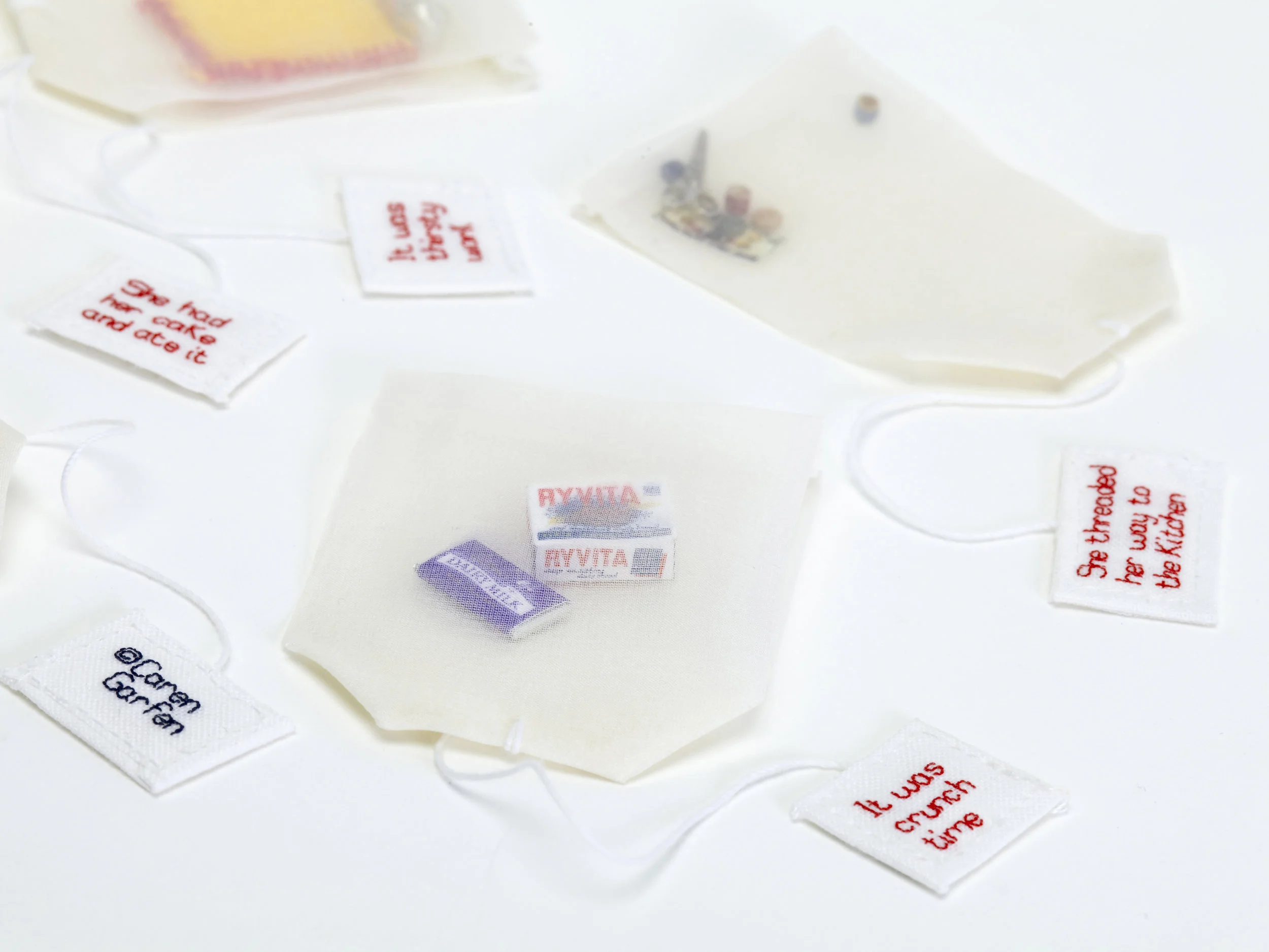 Teabag brooches (sold out) Photo credits (above): Michael Wicks