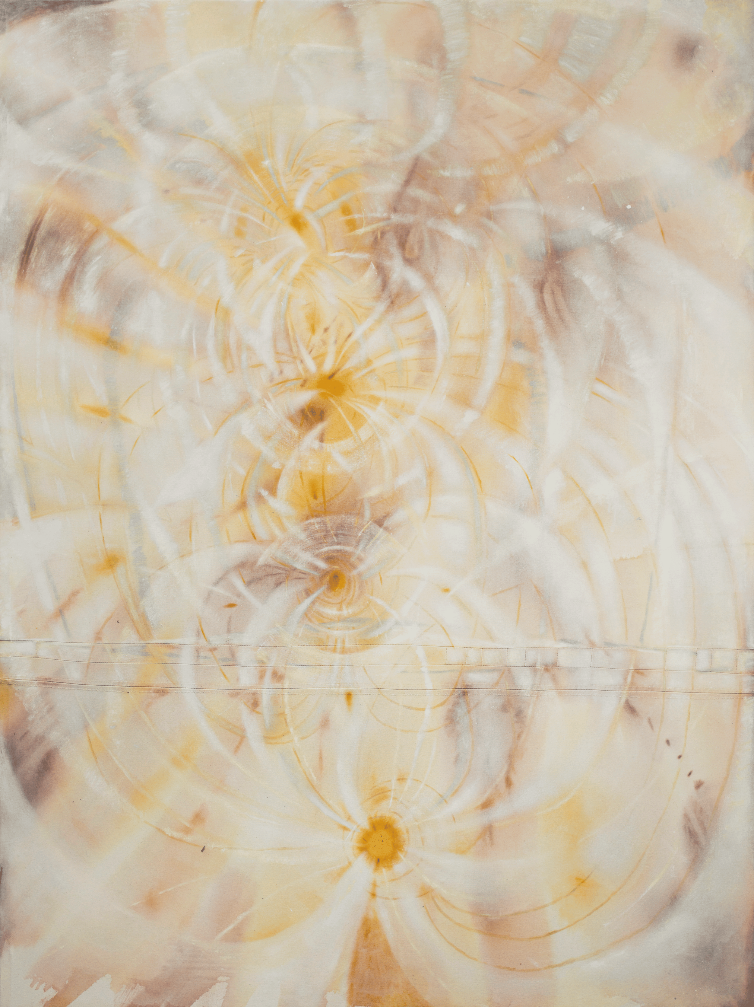   Flood , 2025, Ink and acrylic paint on sewn canvas, 150 × 200cm.  