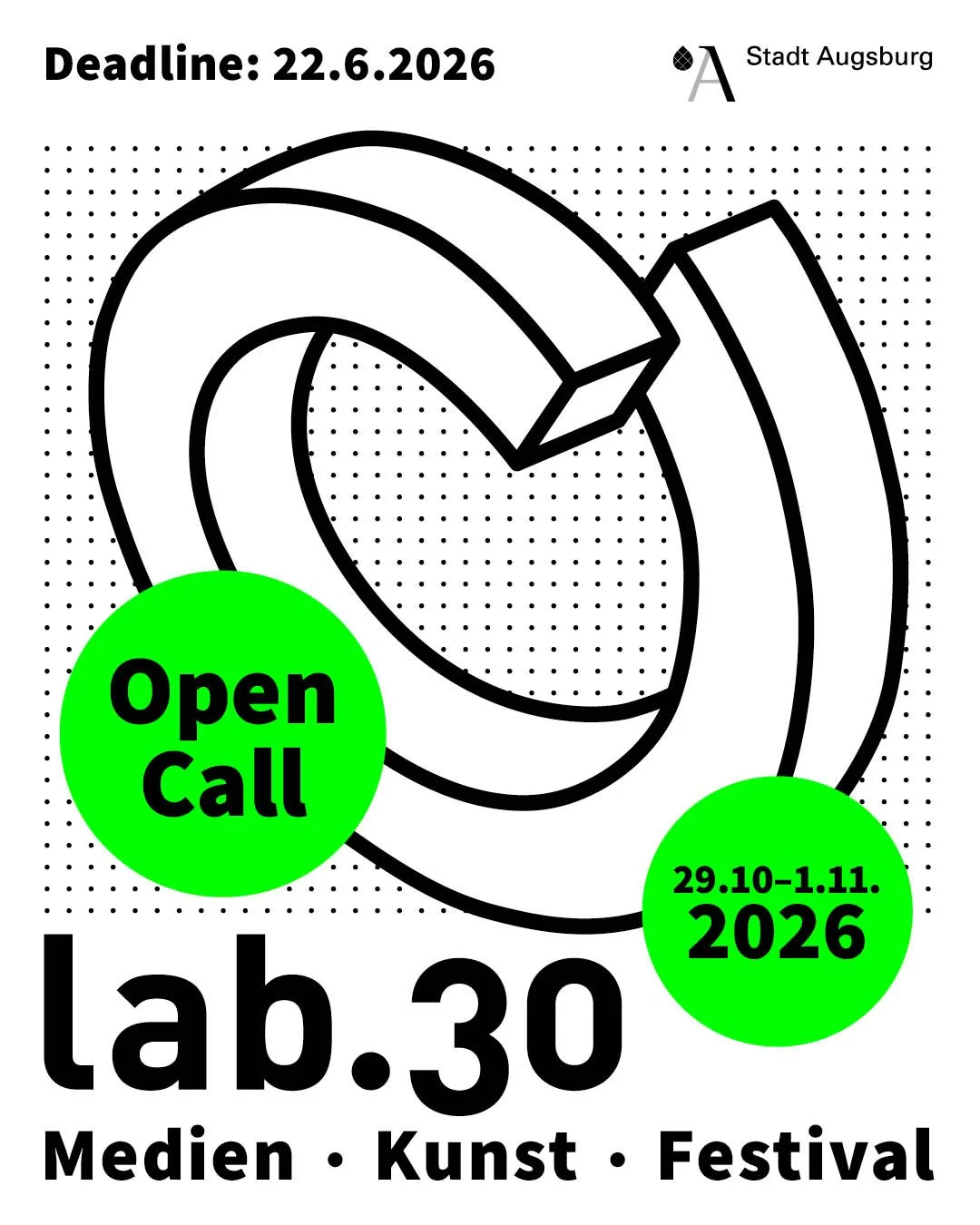 OPEN CALL lab.30: Jetzt bewerben und bei der n&auml;chsten Ausgabe des Medienkunstfestivals lab.30 in Augsburg dabei sein! Gesucht werden interaktive Installationen und Projekte, die sich mit neuen Technologien und digitalen M&ouml;glichkeiten ausein