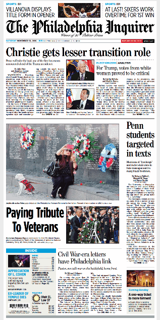 Read: PURE HEART featured on the cover of the Saturday, November 12, 2016 edition of the Philadelphia Inquirer . Read the full story online .