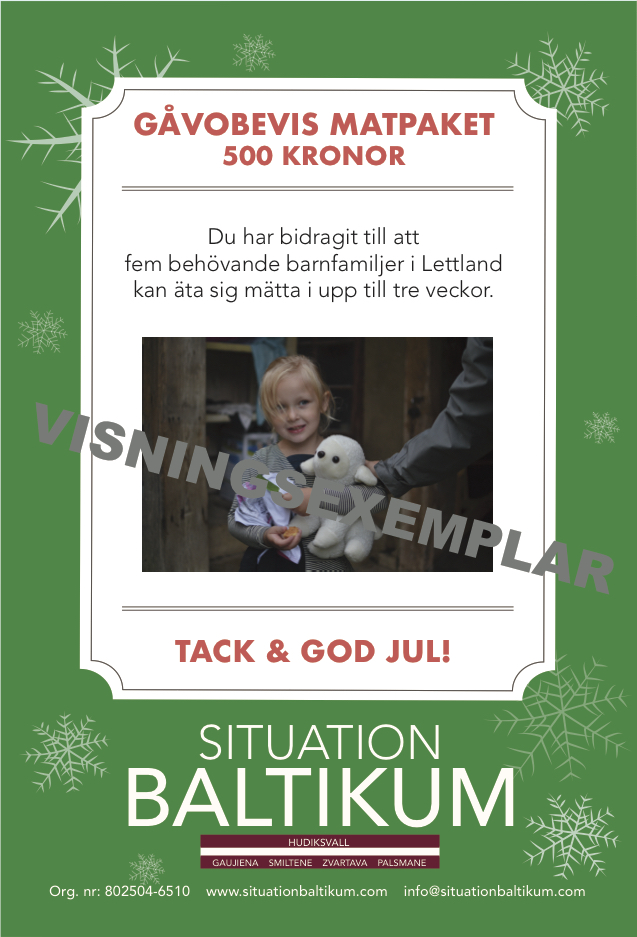 Produktnamn: MATPAKET500 Pris: 500 kr (ev. fraktkostnad tillkommer)