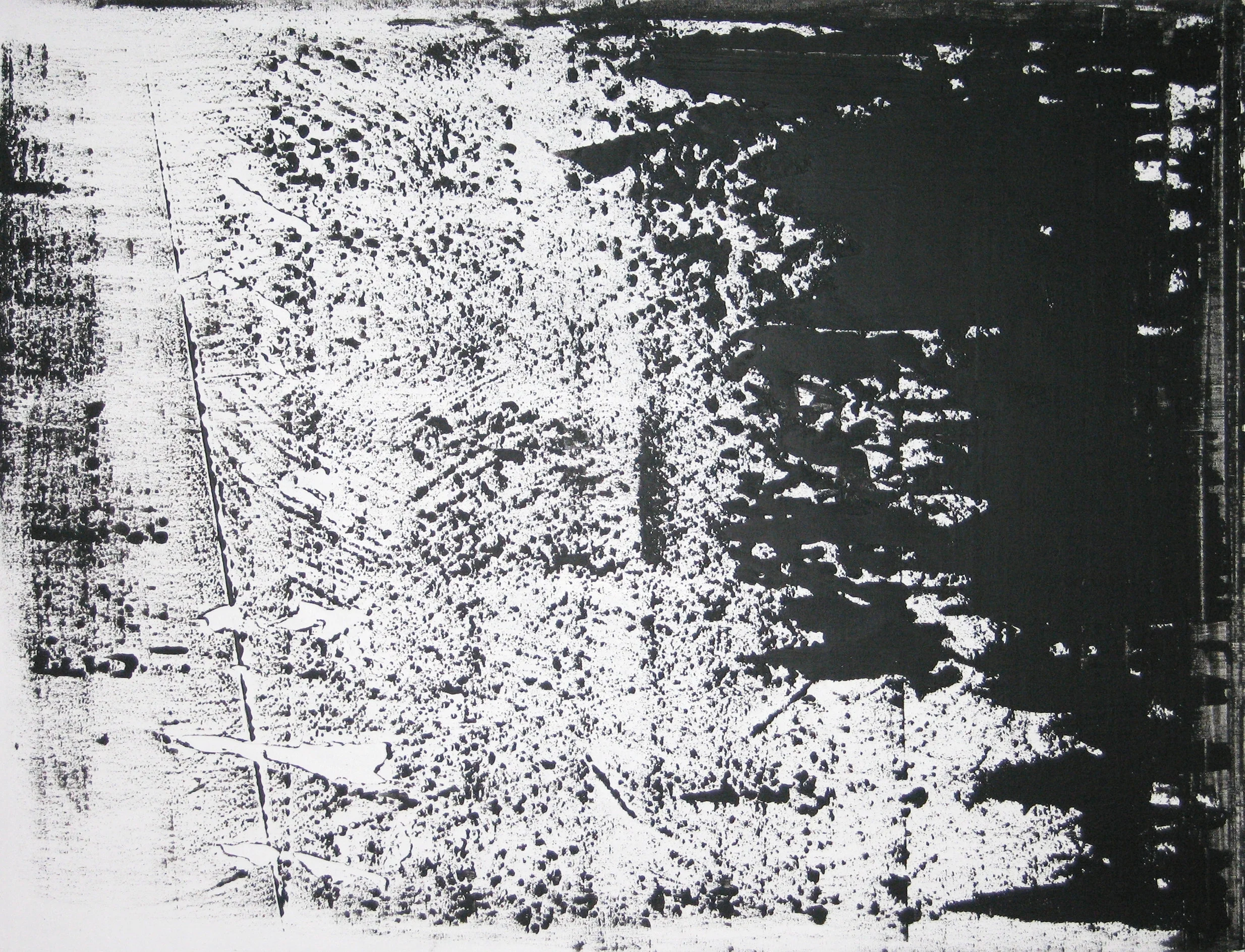 Double Drag - Simon Aldridge Gesso and oil on canvas 20x30 inches 2000