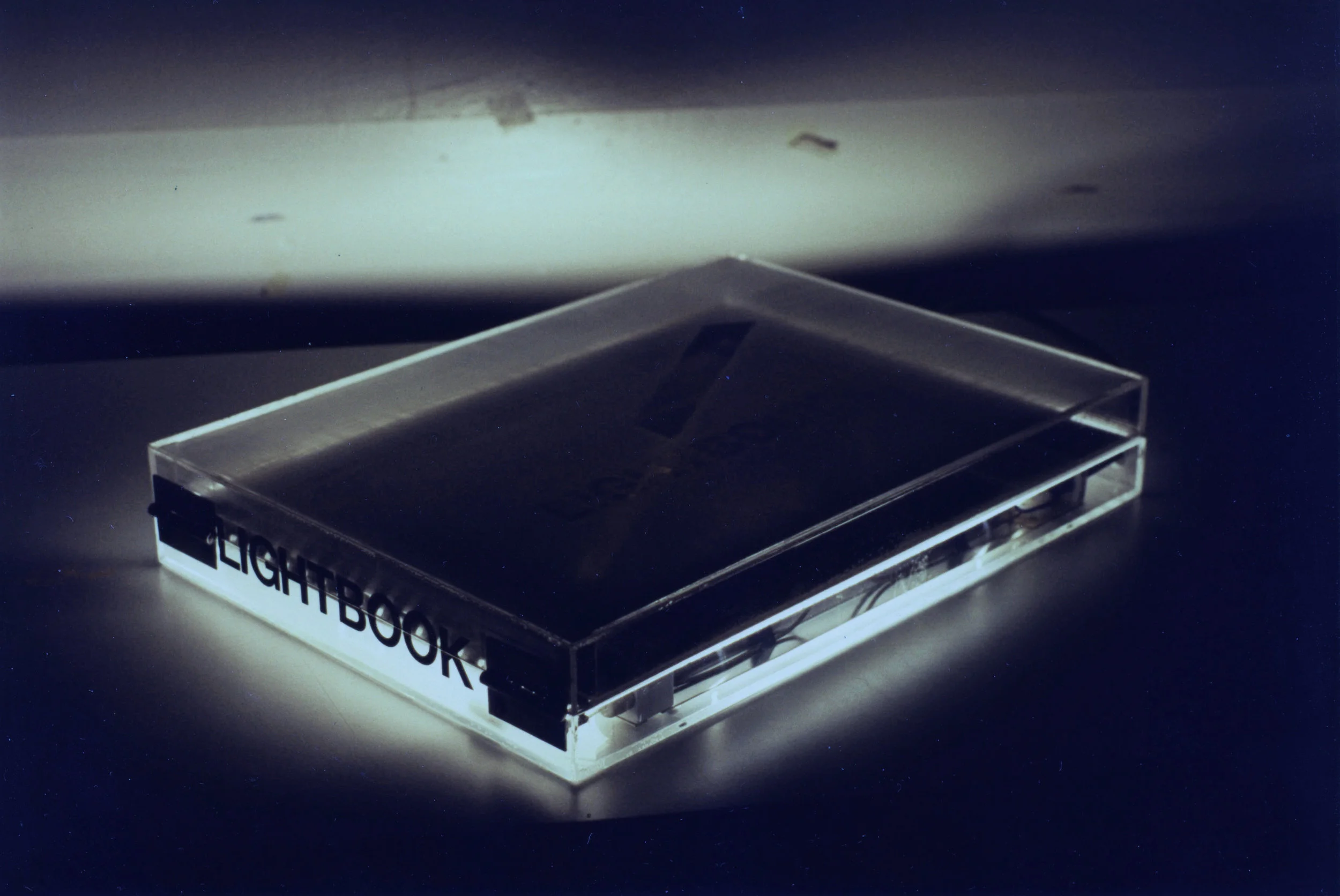 Simon Aldridge Light Book Acrylic, wire, florescent light 1995