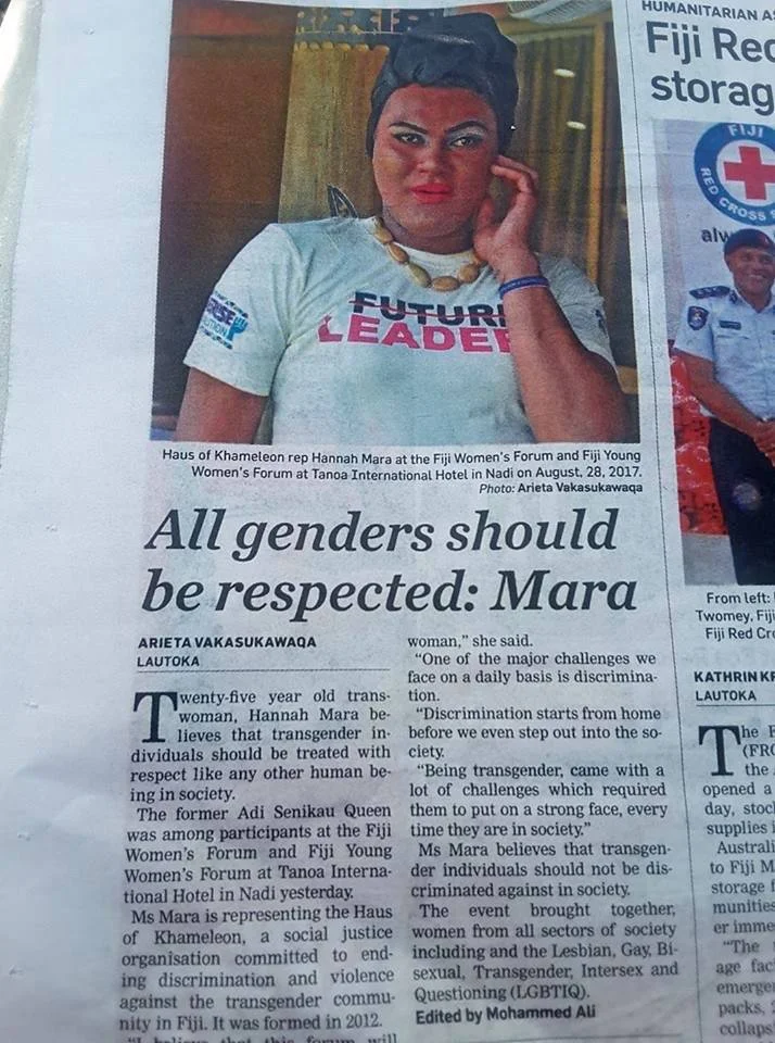 Via Fiji Sun: Haus of Khameleon rep Hannah Mara at the joined Fiji Women's Forum & Fiji Young Women's Forum 2017.