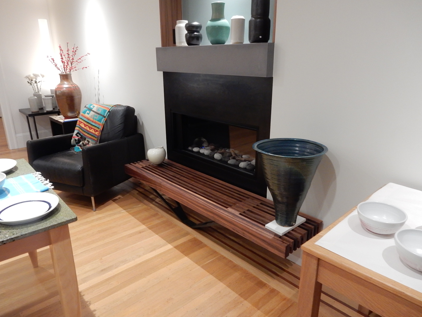 Steel Fireplace + Bench 