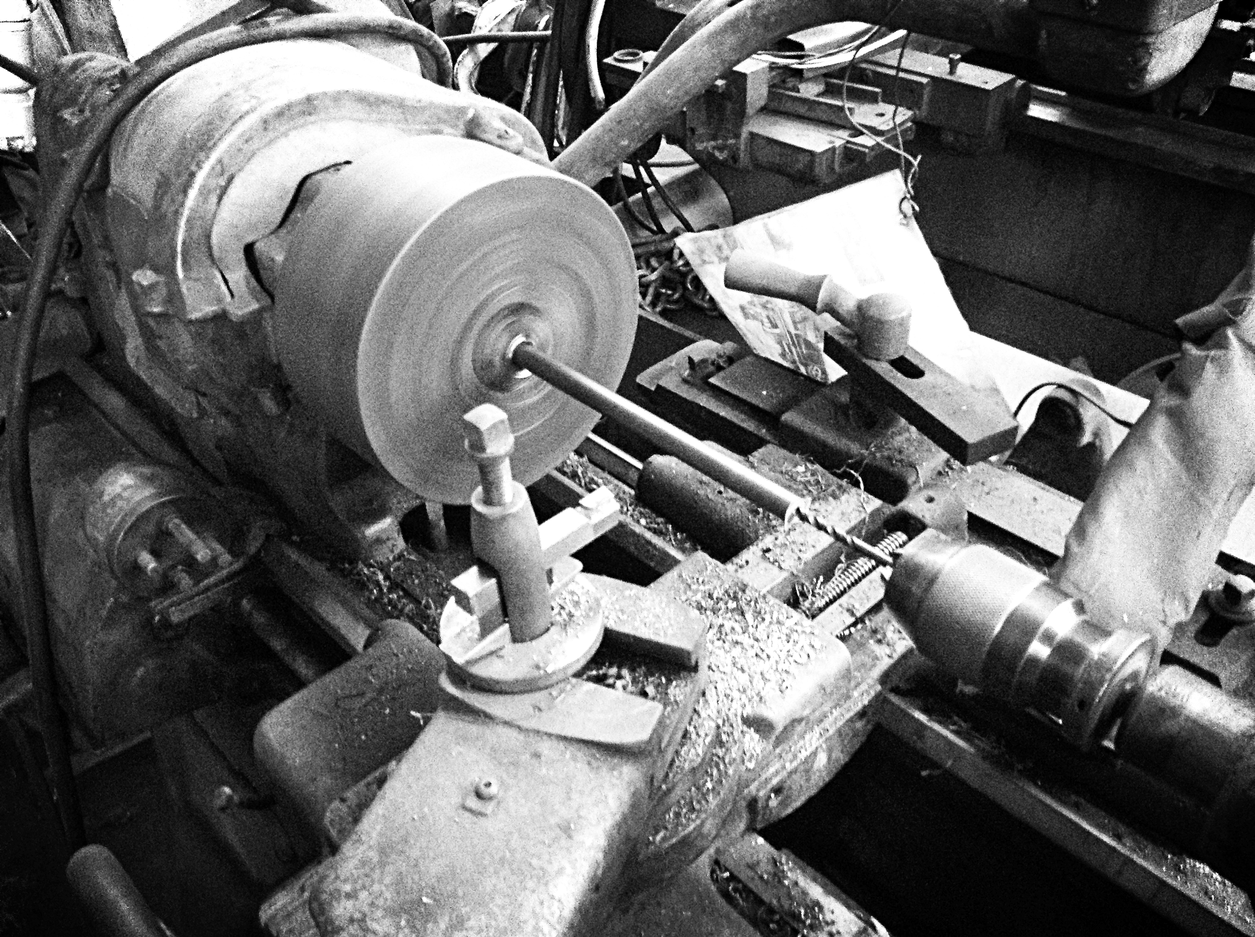 Lathe - center boring and tapping 