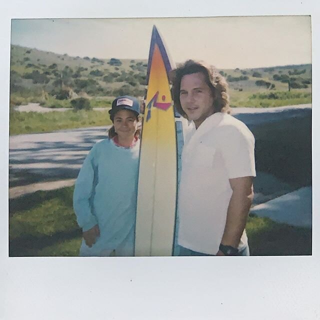 ~1987 Me &amp; Dad posing w his new board.