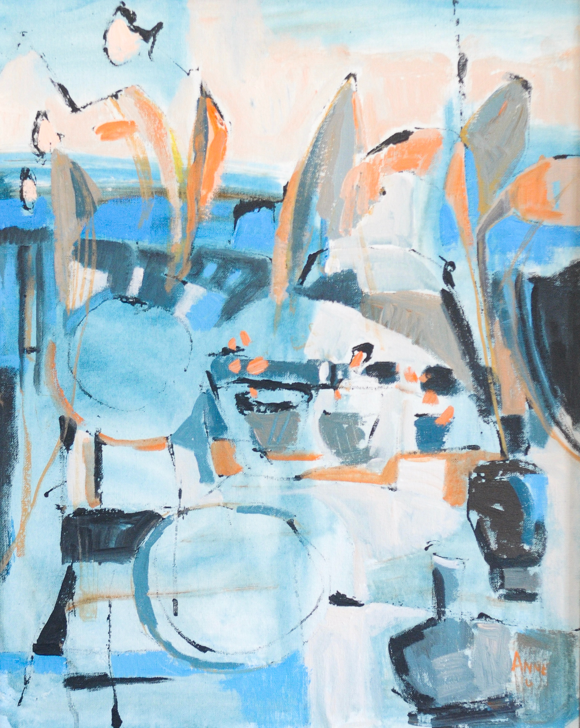 Blue Abstract | Acrylic on Canvas |  18x24"