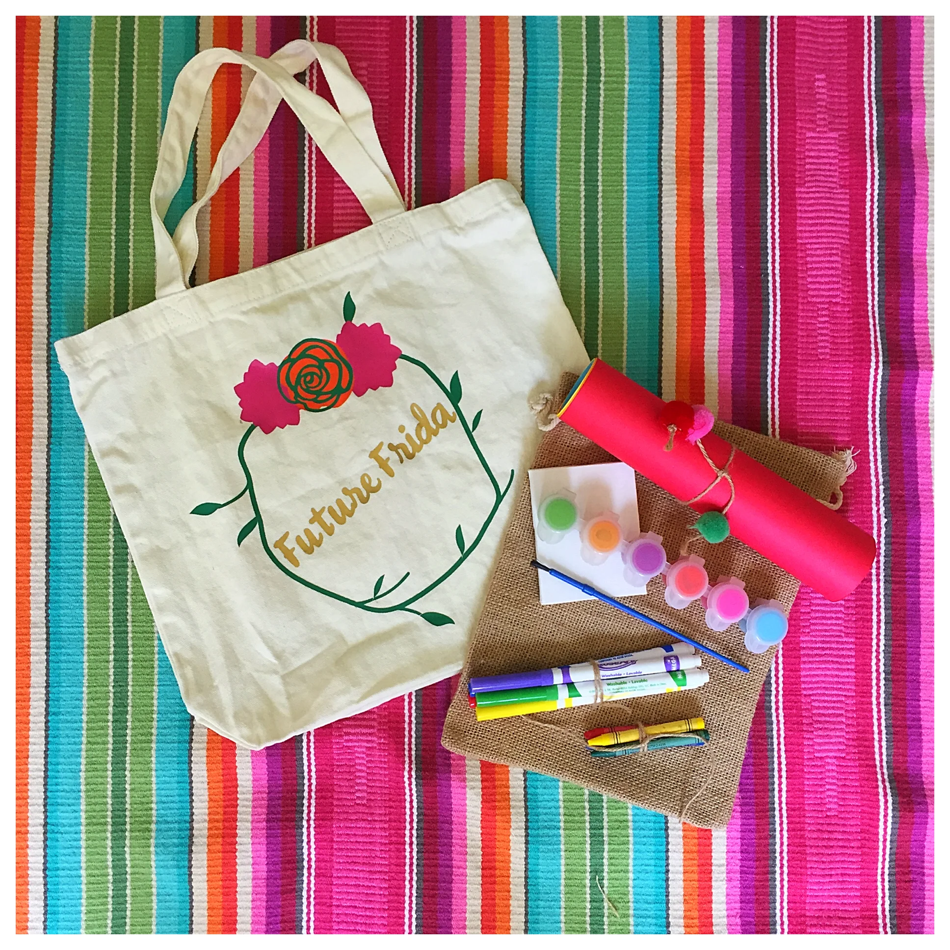 Future Frida Tote Stocked With Art Supplies