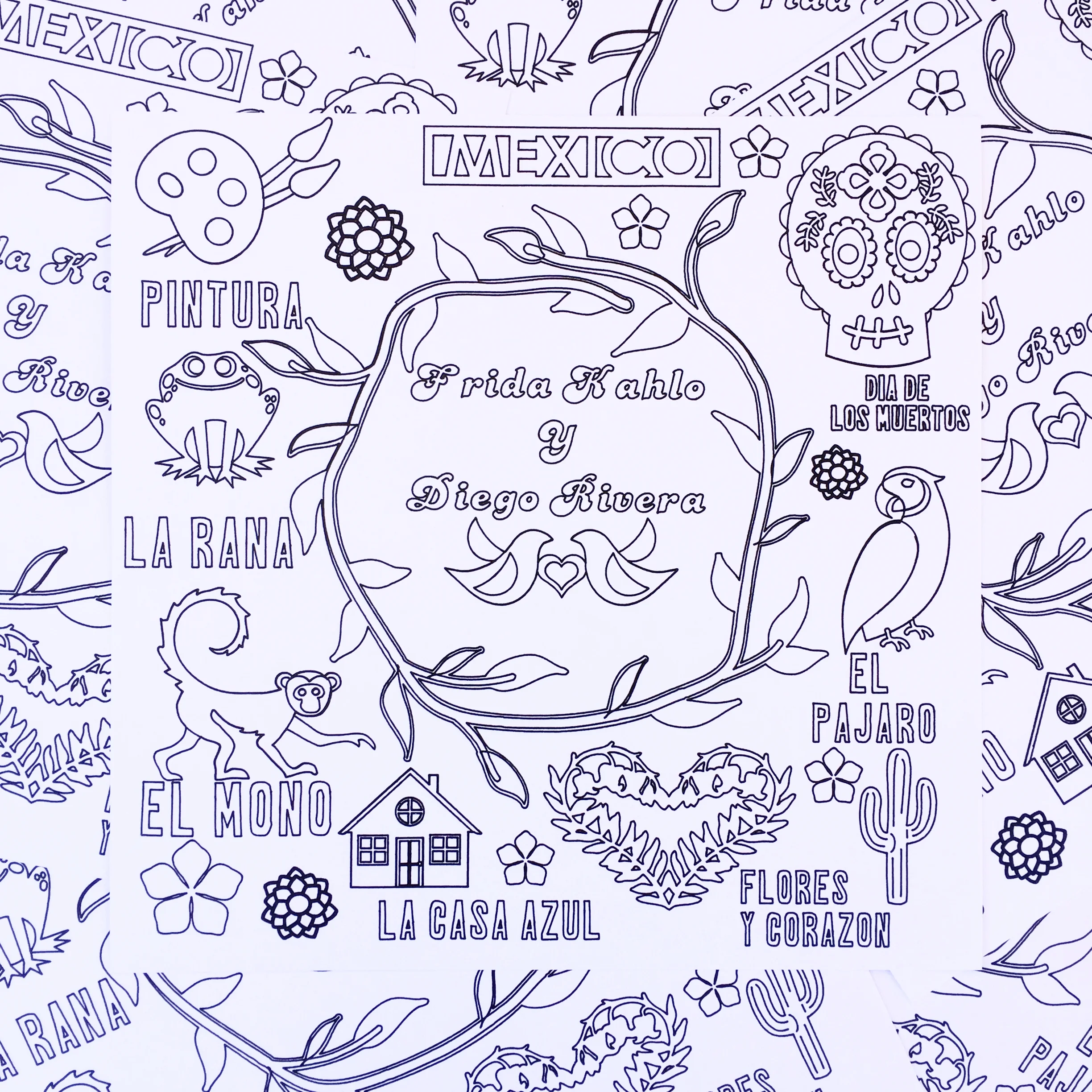 Frida Y Diego Coloring Poster