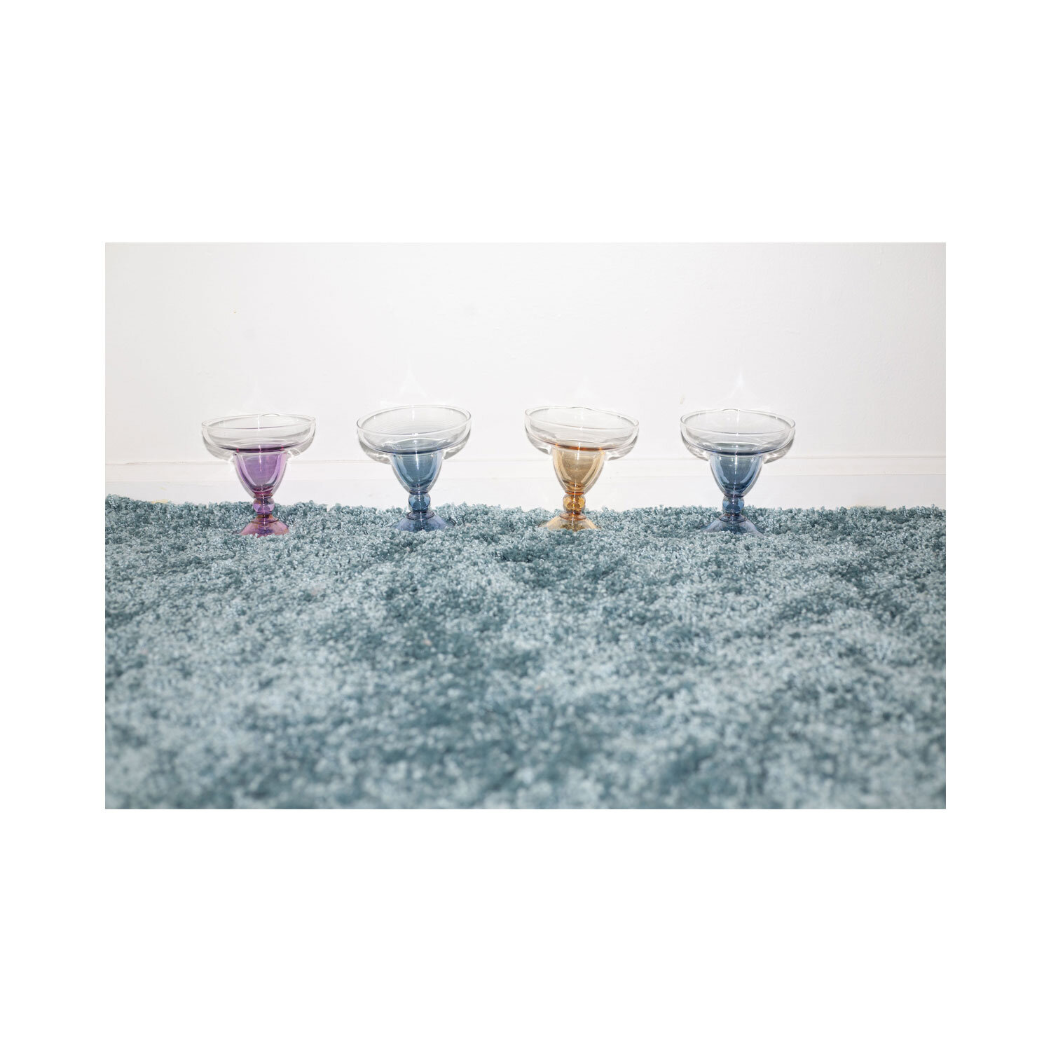 Kintsugi Multi-Colored Margarita Glasses, Set of 4