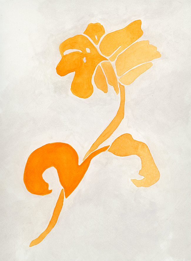 "orange blossom" - watercolor on paper, 8" x 10"
