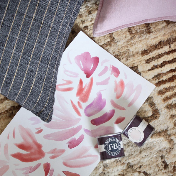 commissioned watercolor for Justin DiPiero, interior designer (photo c/o Justin DiPiero)