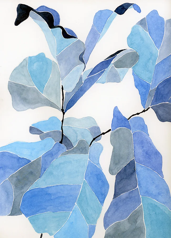"frost" - watercolor on paper, 9" x 12"