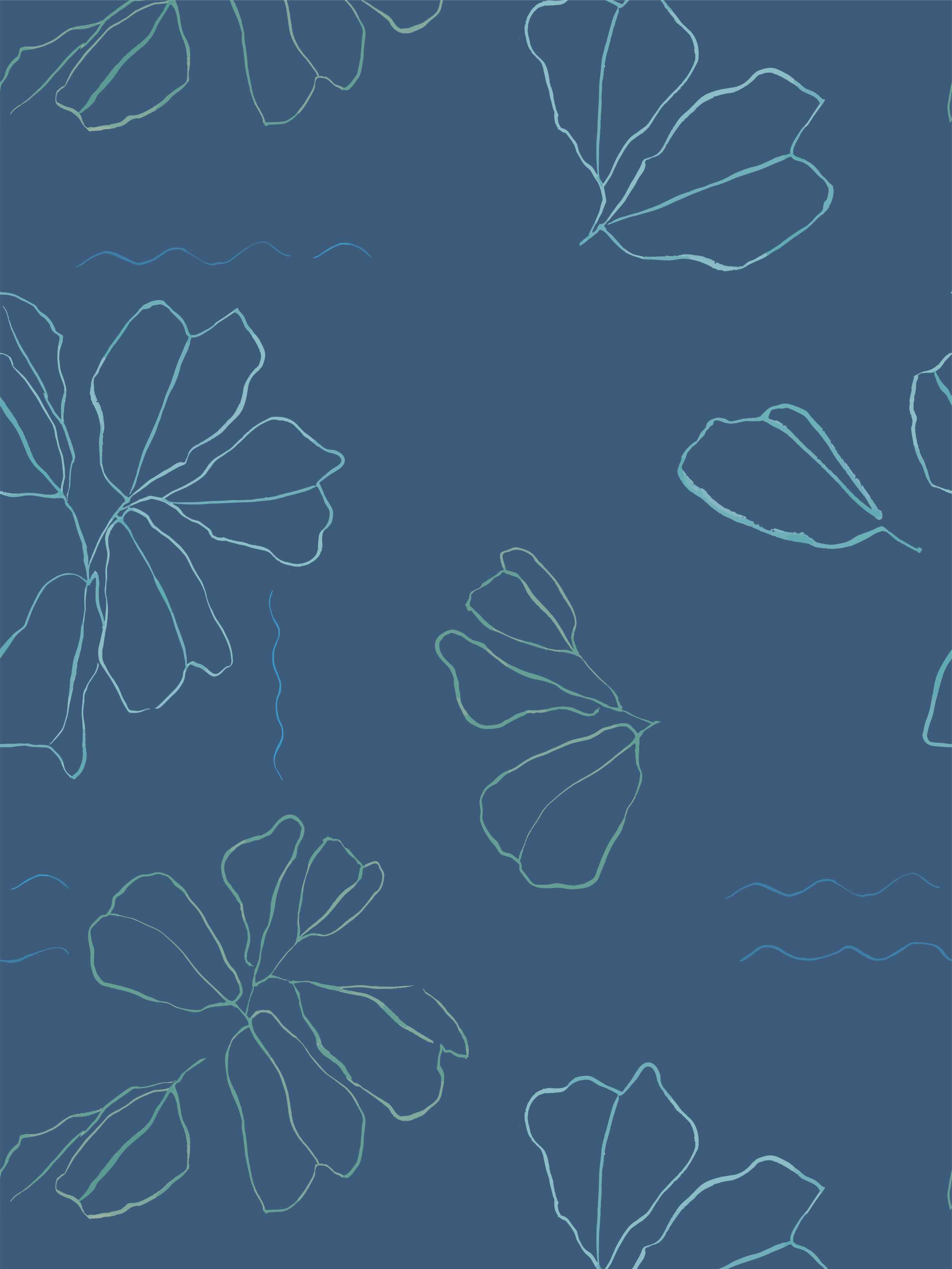 "Fiddle Leaf" - Watercolor Pattern Design by Emily Grady Dodge
