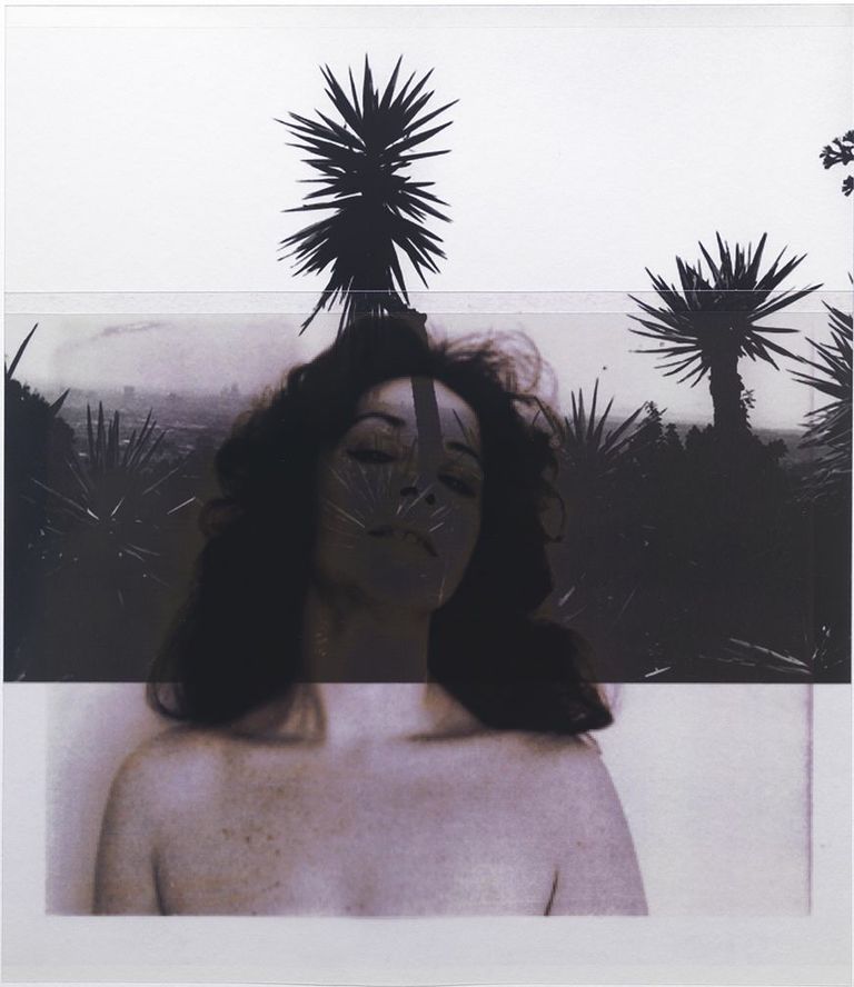   of Ruth Kligman, 1972 / after Bruce Davidson, 2008.1, LA &nbsp; &nbsp; &nbsp; &nbsp; &nbsp; &nbsp; (Runyon Canyon Road)    12x10,&nbsp;  2 inkjet prints on mylar, constructed, one over the other, 2012  