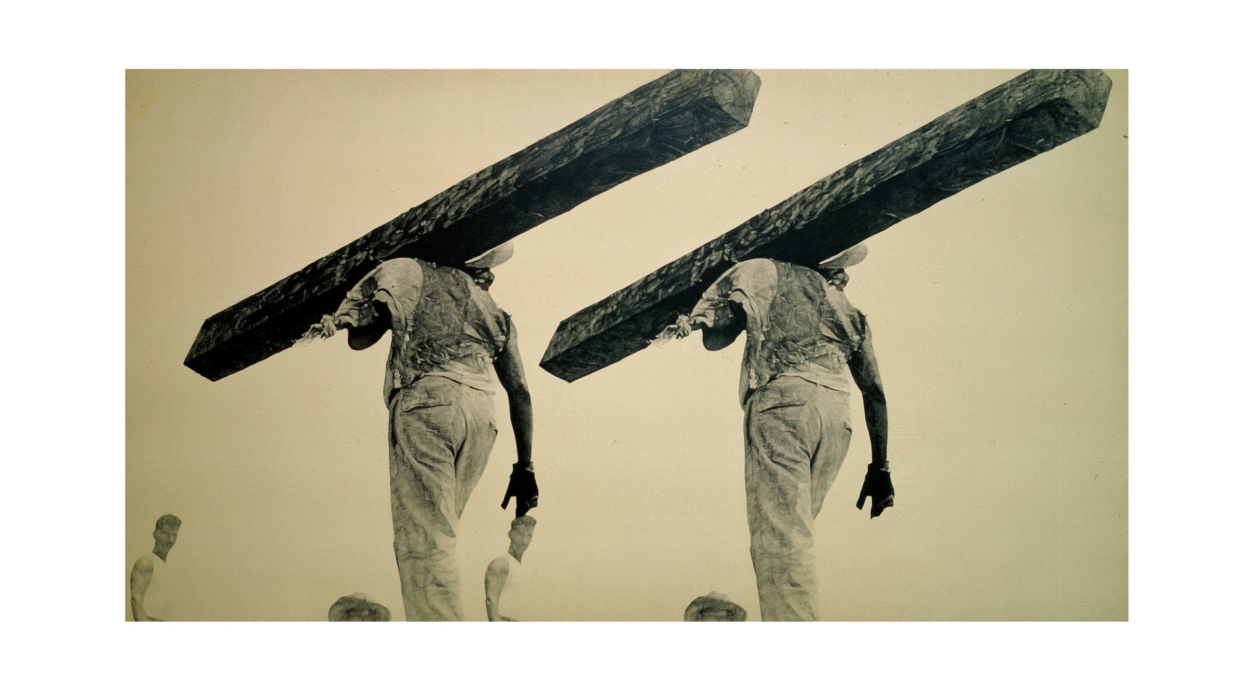   after Modotti, 1928 (Mexican worker)   44 x 80,&nbsp;acrylic on canvas, 2002 