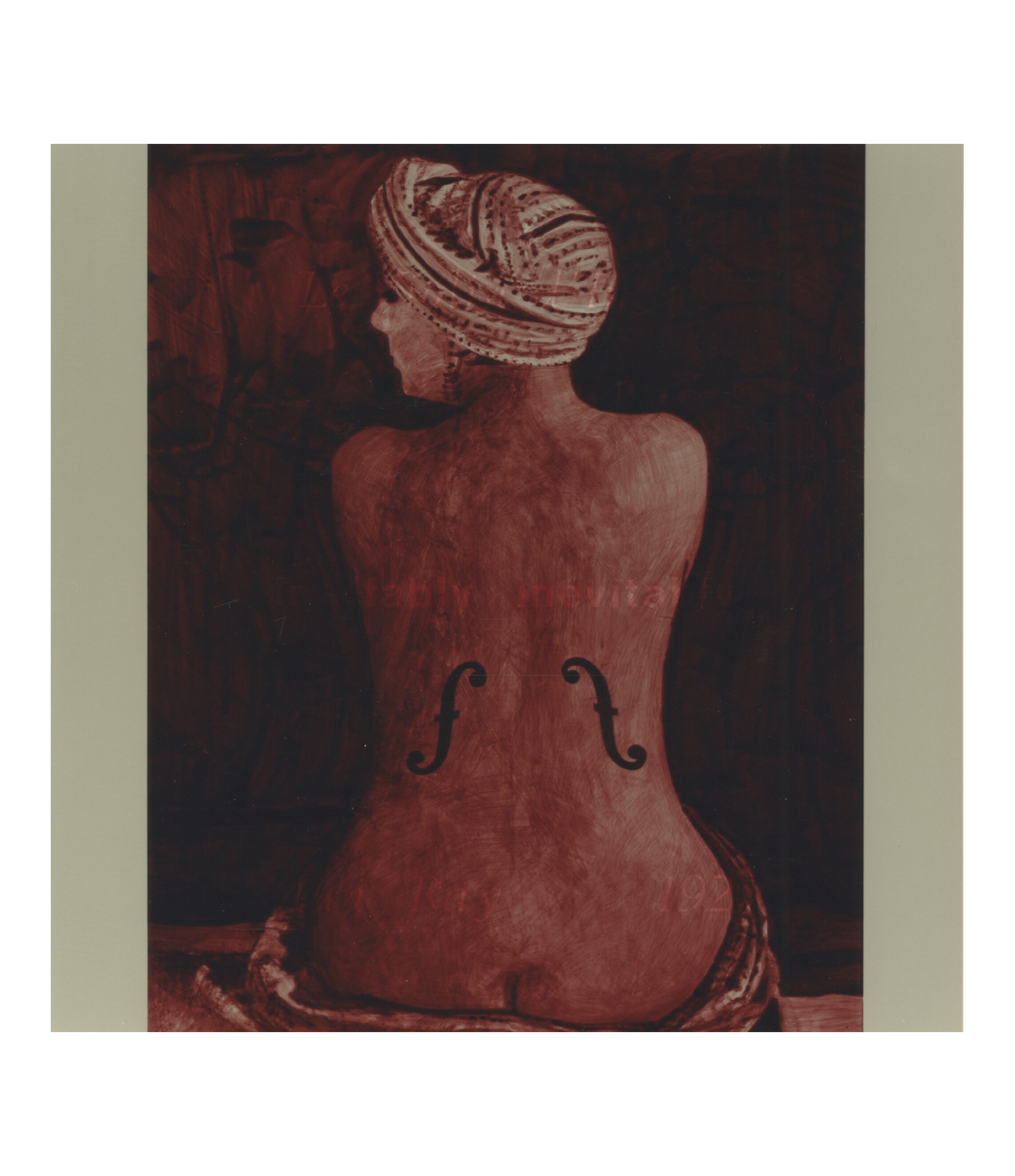   ineffably, inevitably (after Man Ray, 1928 / Le Violon d’Ingres)   18 x 18, acrylic on MDF, 1994 