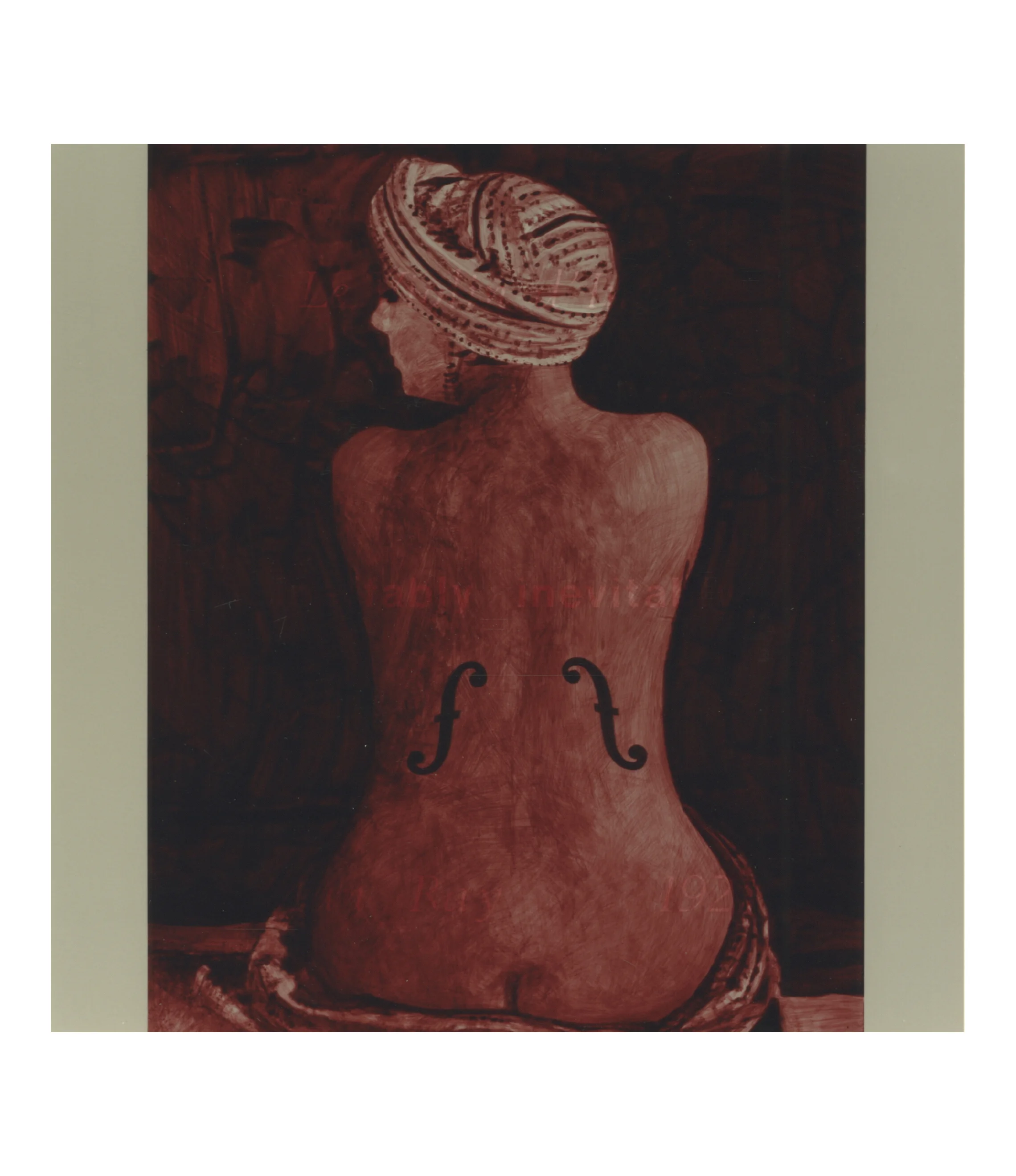 ineffably, inevitably (after Man Ray, 1928 / Le Violon d’Ingres) 18x18, acrylic on MDF, 1994