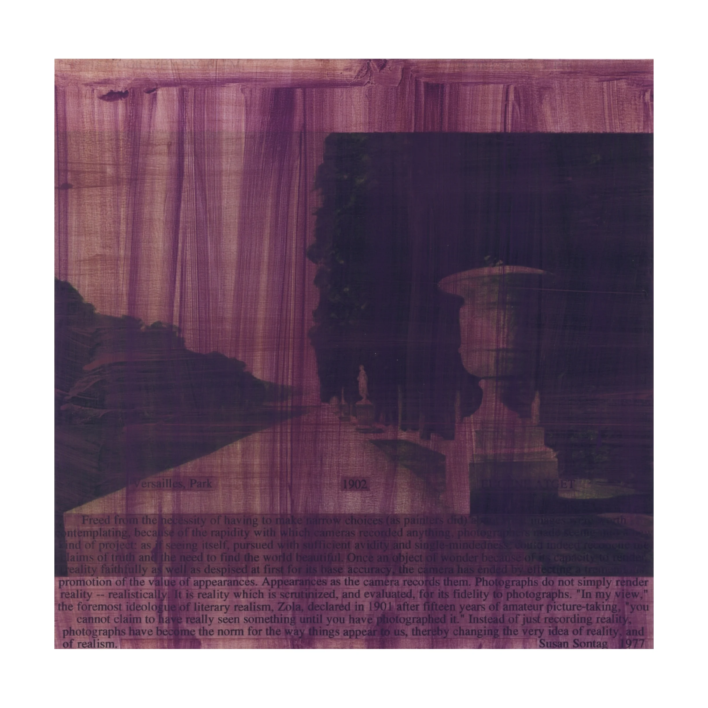 The Photography Problem / Is Art Really Photography? (after Atget, 1902 / Versailles, Park) 24x24, acrylic on MDF, 1997